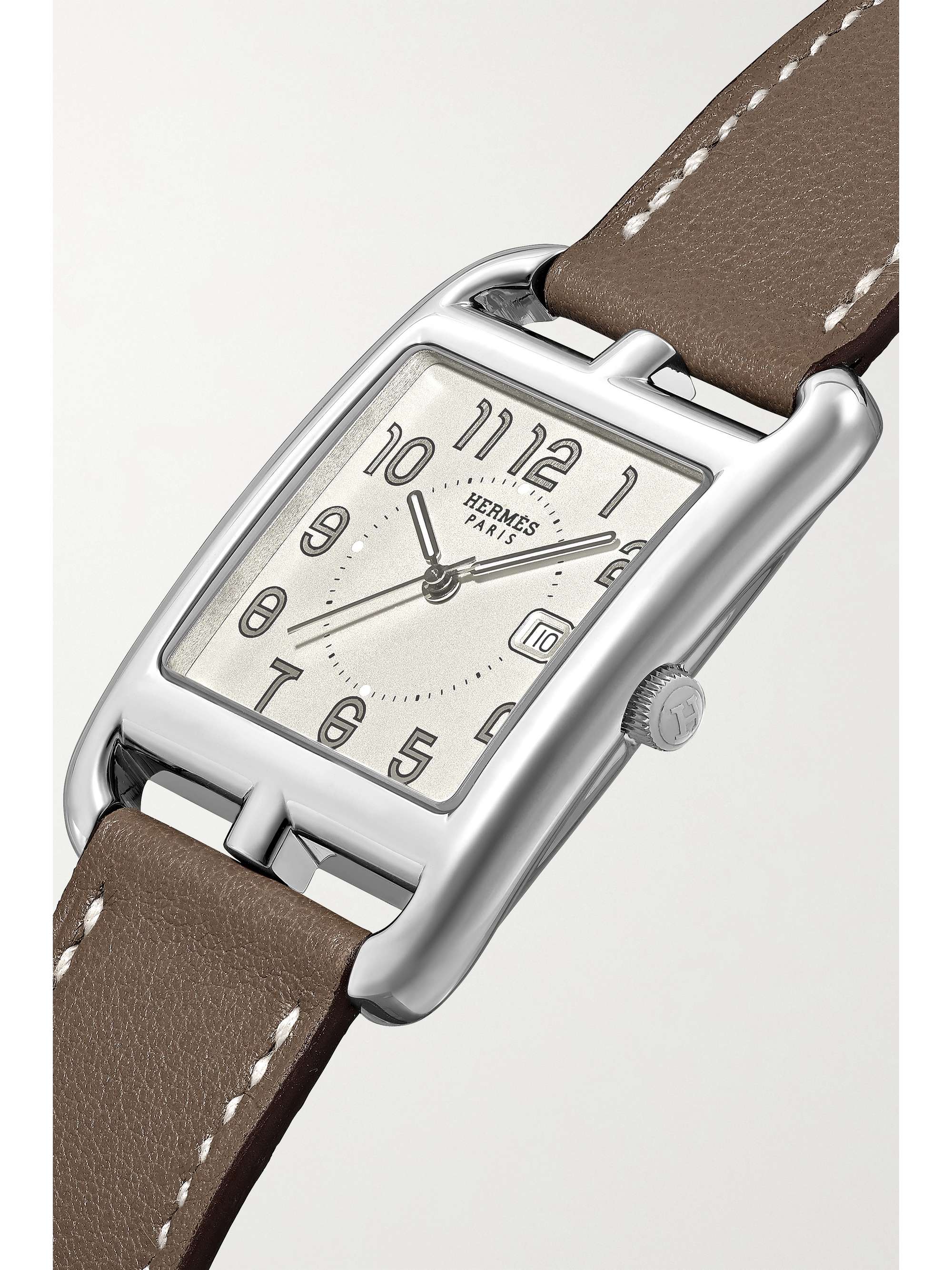 HERMÈS TIMEPIECES Cape Cod Crepuscule large 37mm stainless steel and leather watch