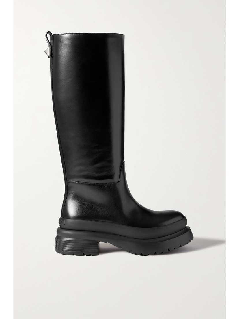 Valentino Garavani — Roman Stud leather knee boots