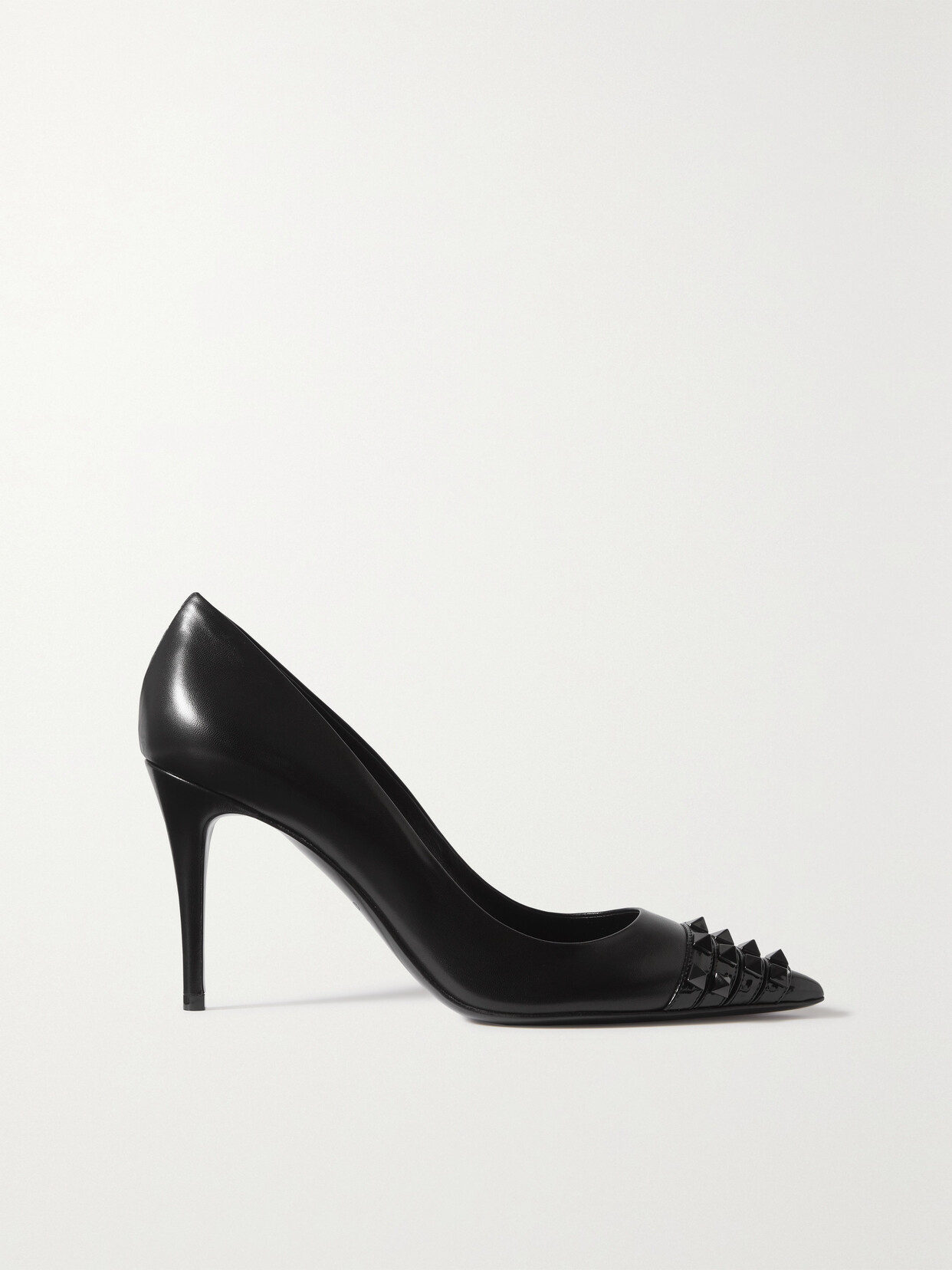 VALENTINO GARAVANI VALENTINO GARAVANI ROCKSTUD MATTE AND PATENT-LEATHER PUMPS
