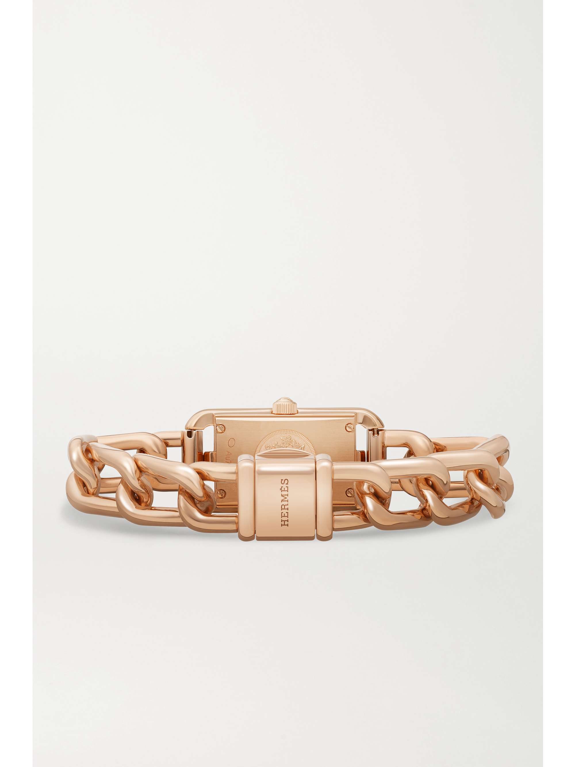 HERMÈS TIMEPIECES Nantucket 29mm small 18-karat rose gold, diamond and mother-of-pearl watch