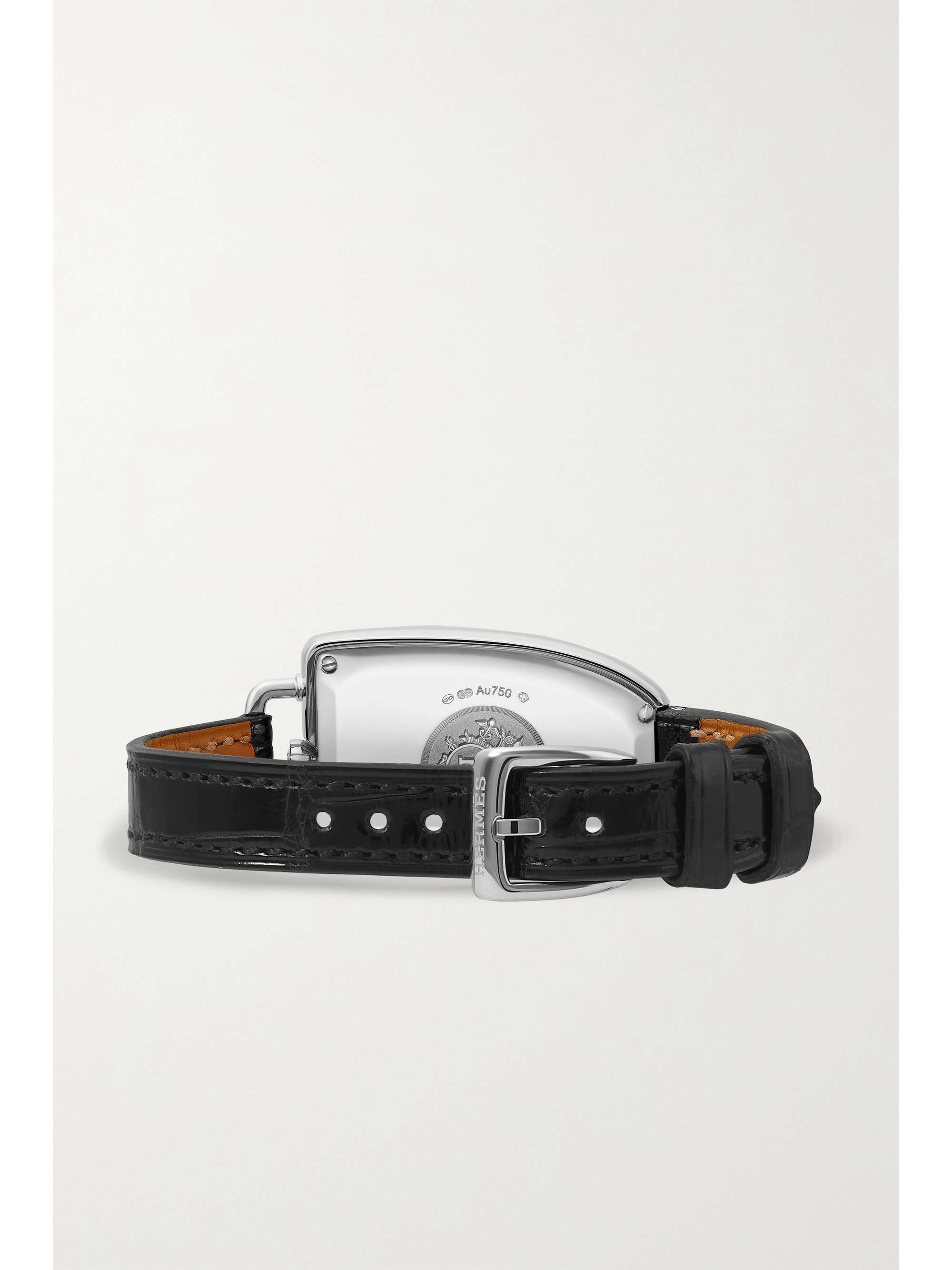 HERMÈS TIMEPIECES Galop d'Hermès 40mm large 18-karat rose gold and alligator watch