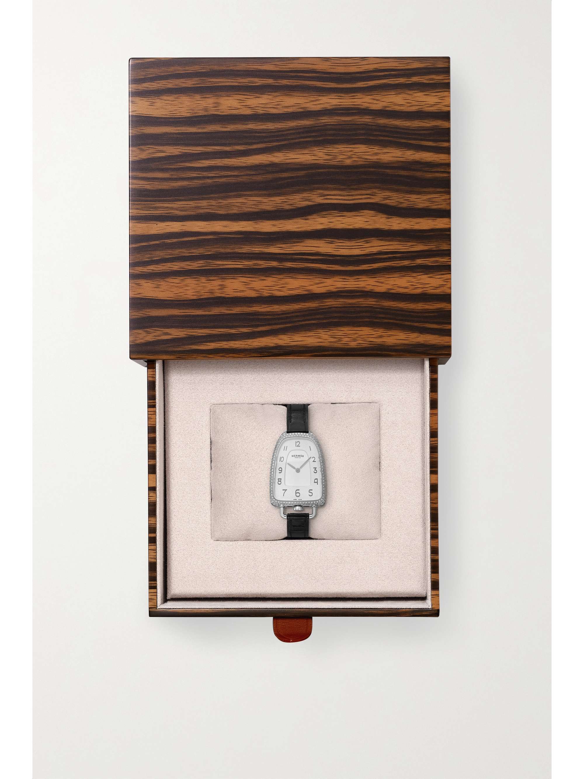 HERMÈS TIMEPIECES Galop d'Hermès 40mm large 18-karat rose gold and alligator watch
