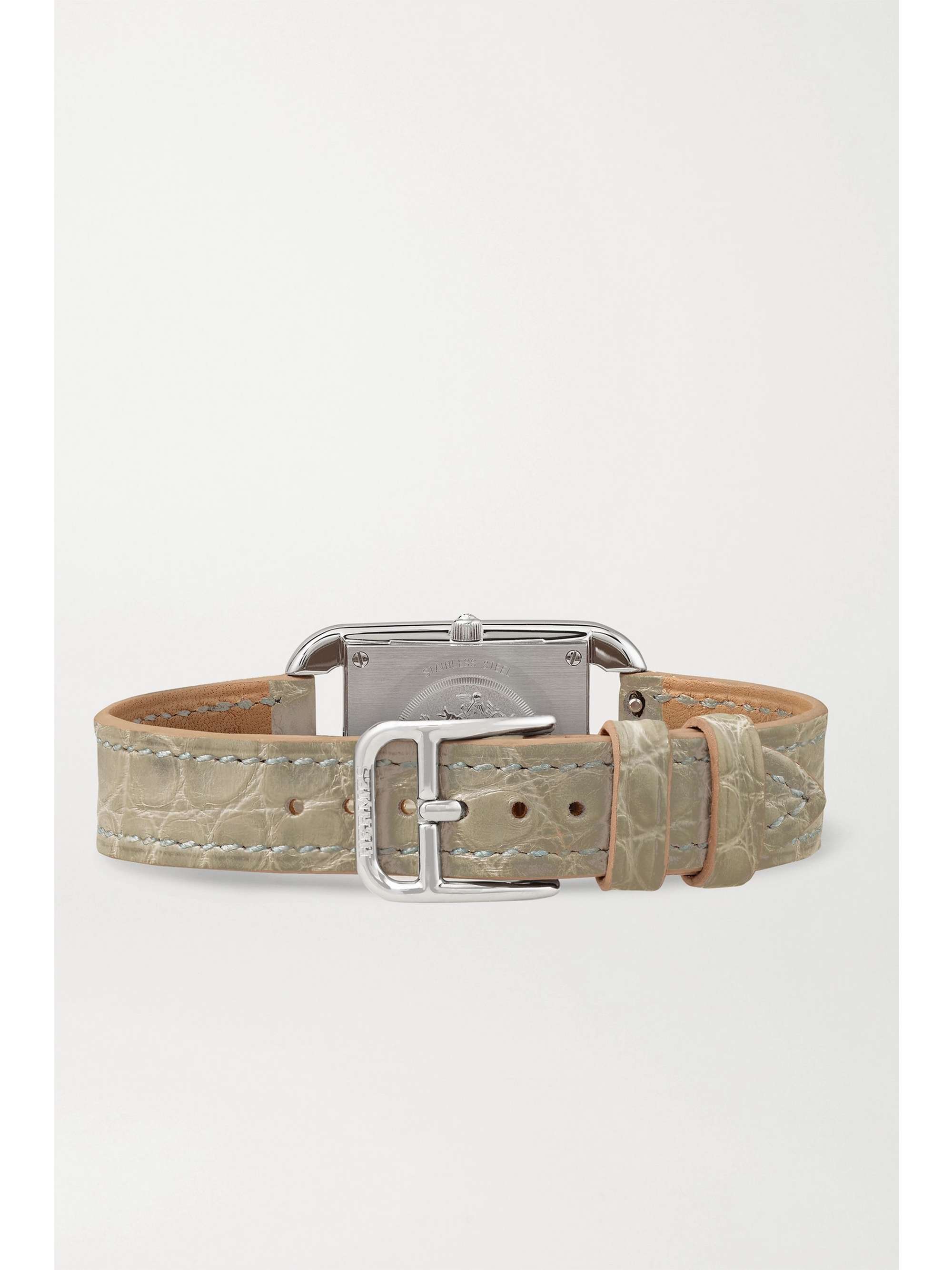 HERMÈS TIMEPIECES Montre en acier inoxydable et diamants à bracelet en alligator Cape Cod Small, 31 mm