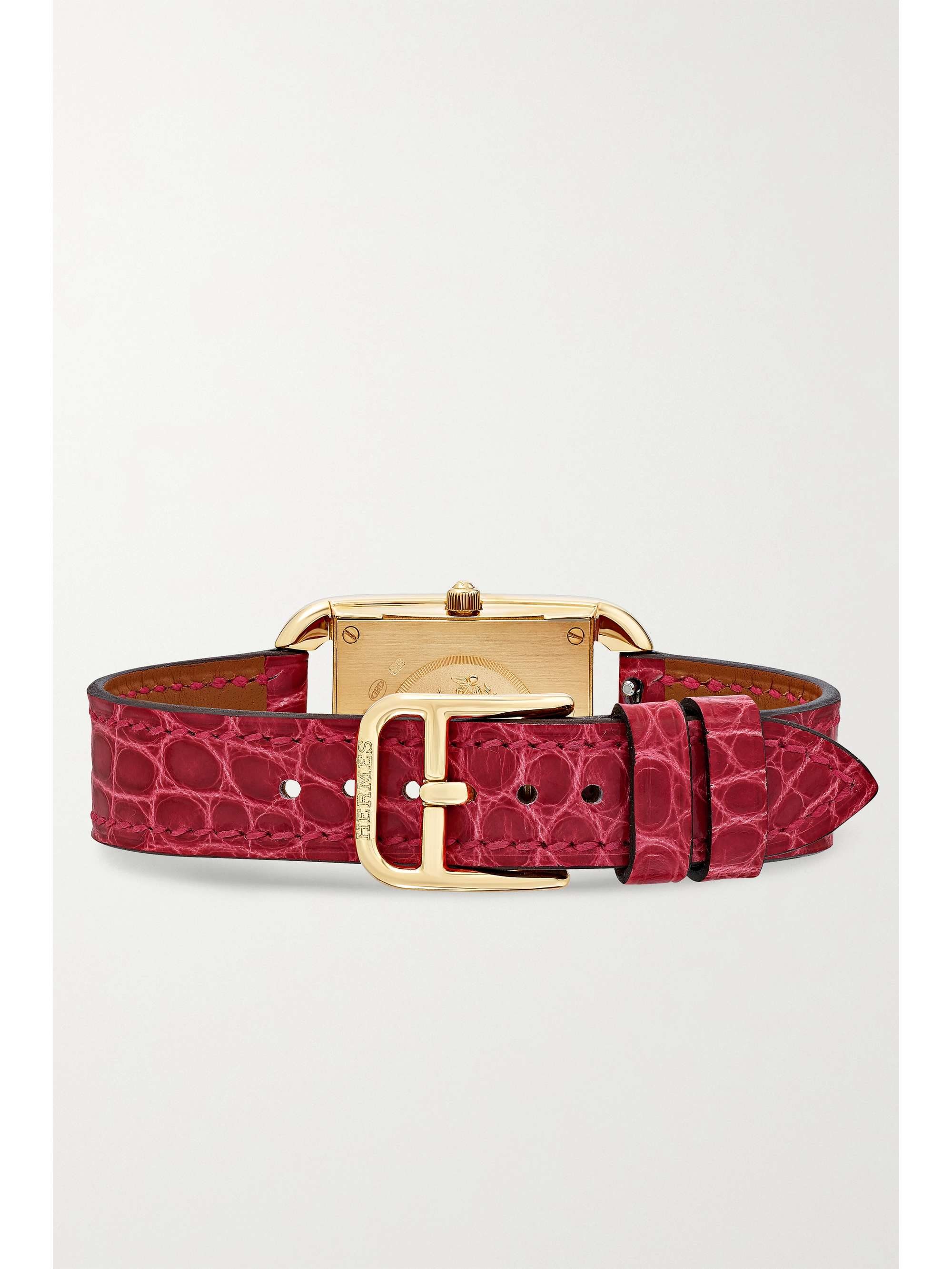 HERMÈS TIMEPIECES Cape Cod 31mm small 18-karat gold, alligator, mother-of-pearl and diamond watch