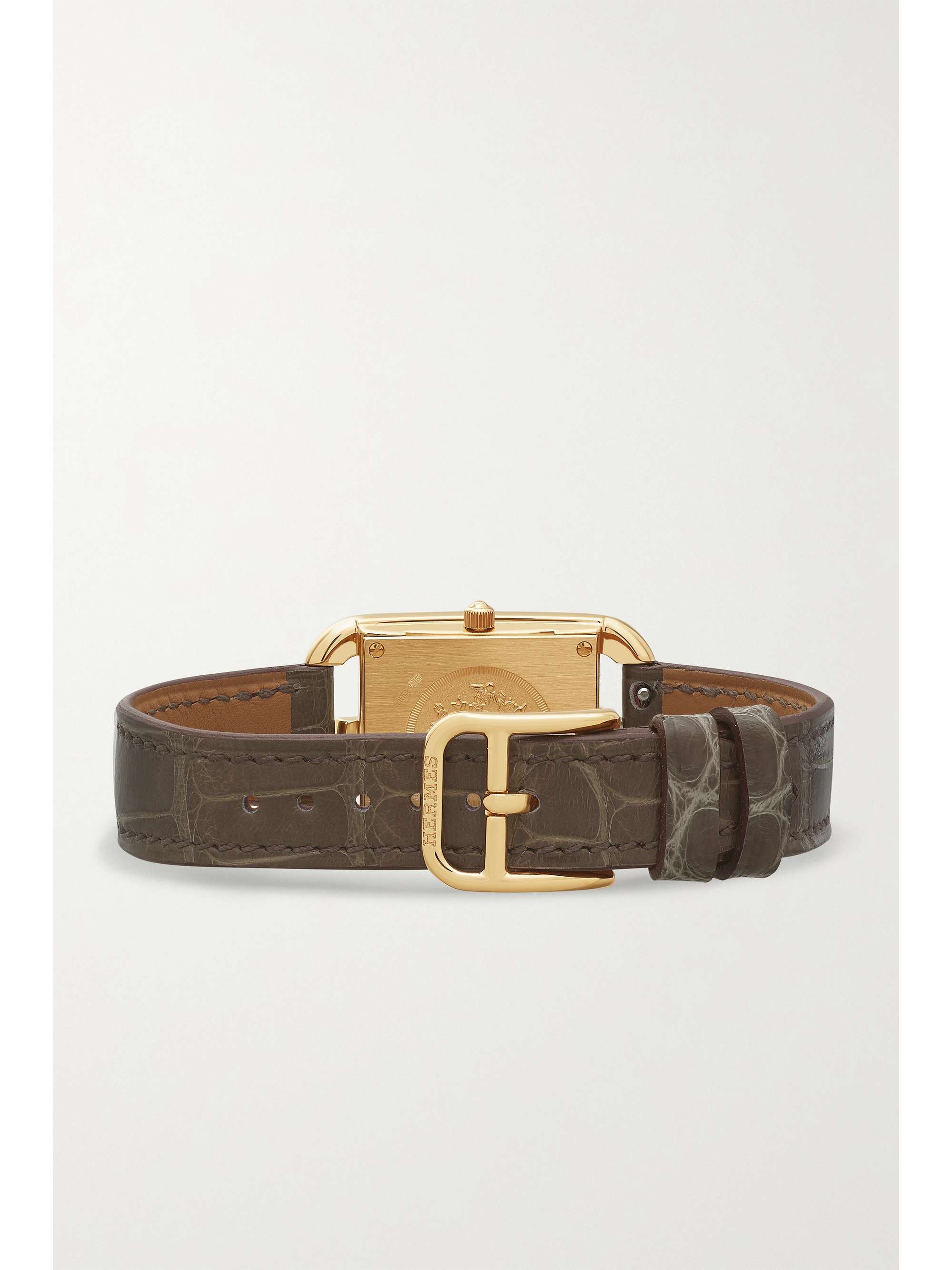 HERMÈS TIMEPIECES Cape Cod 31mm small 18-karat gold, alligator, mother-of-pearl and diamond watch