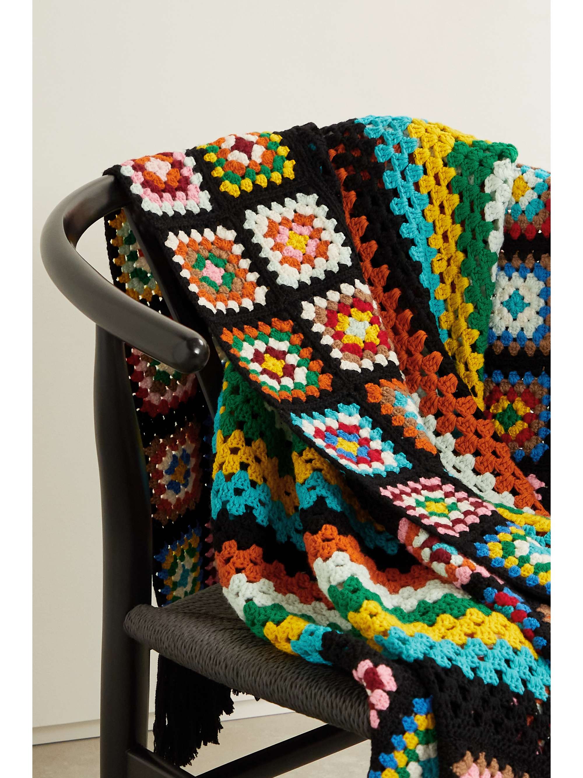 ALANUI Positive Vibes crocheted wool blanket