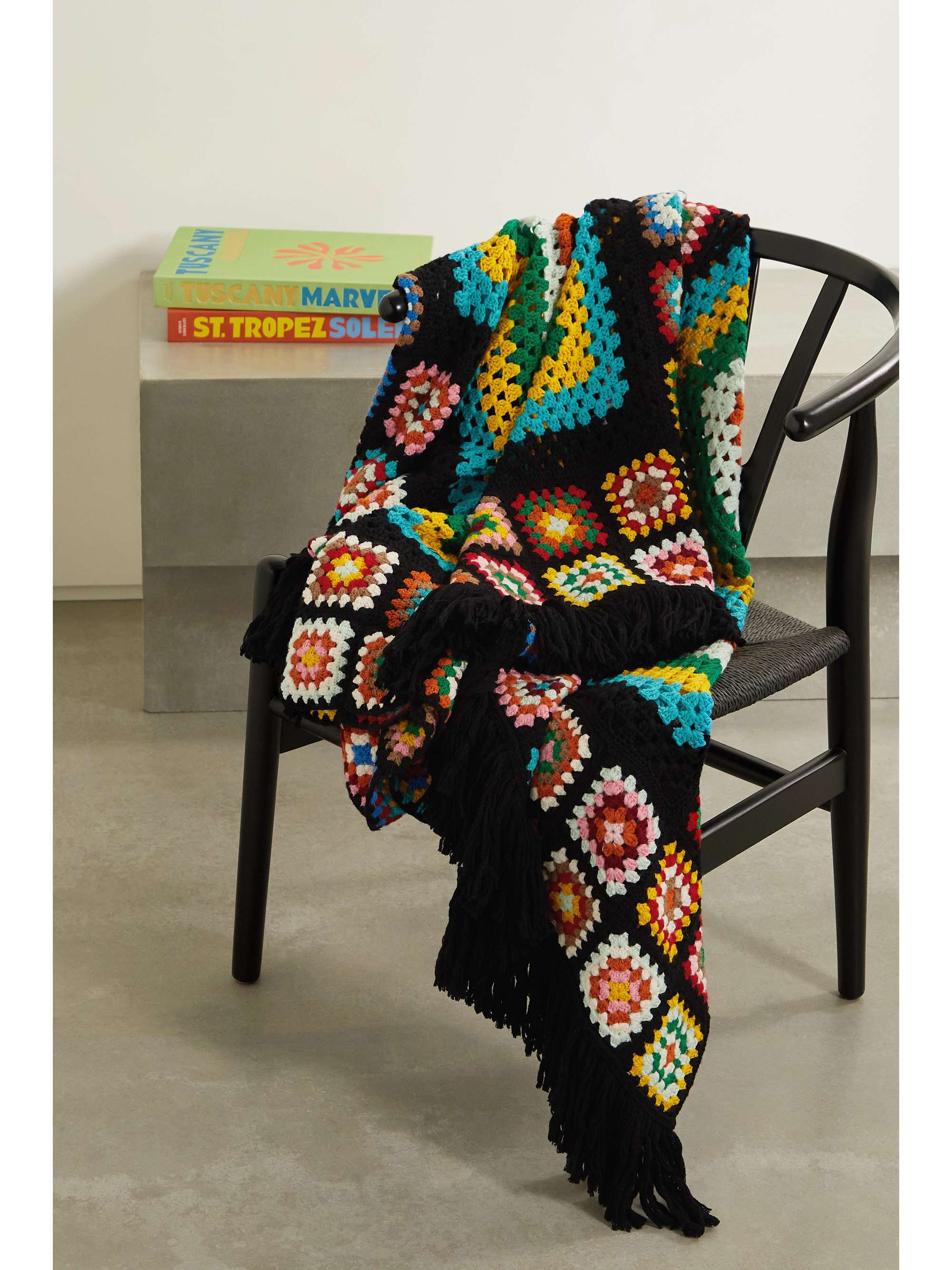 ALANUI Positive Vibes crocheted wool blanket
