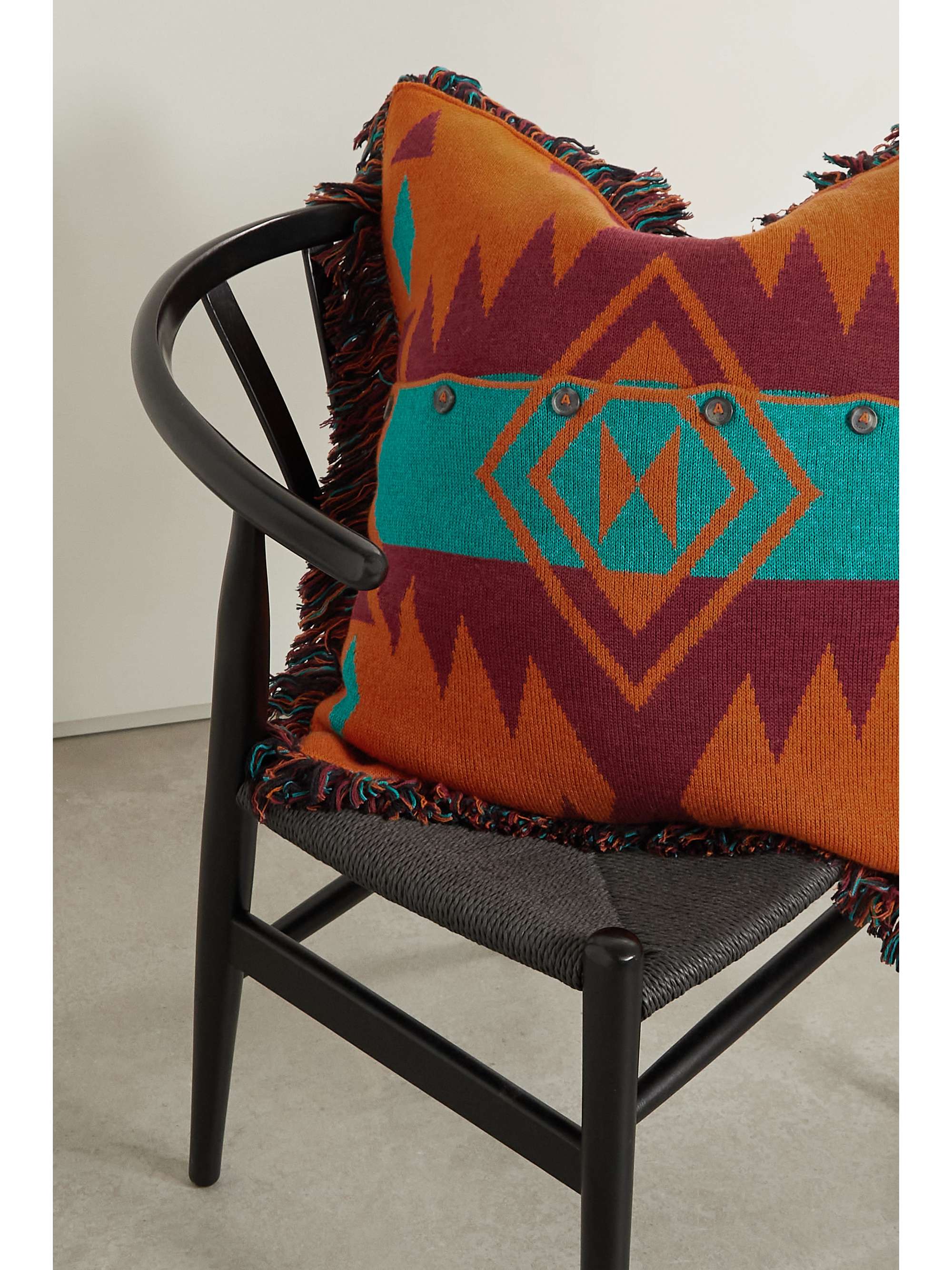 ALANUI Icon fringed wool-blend jacquard cushion