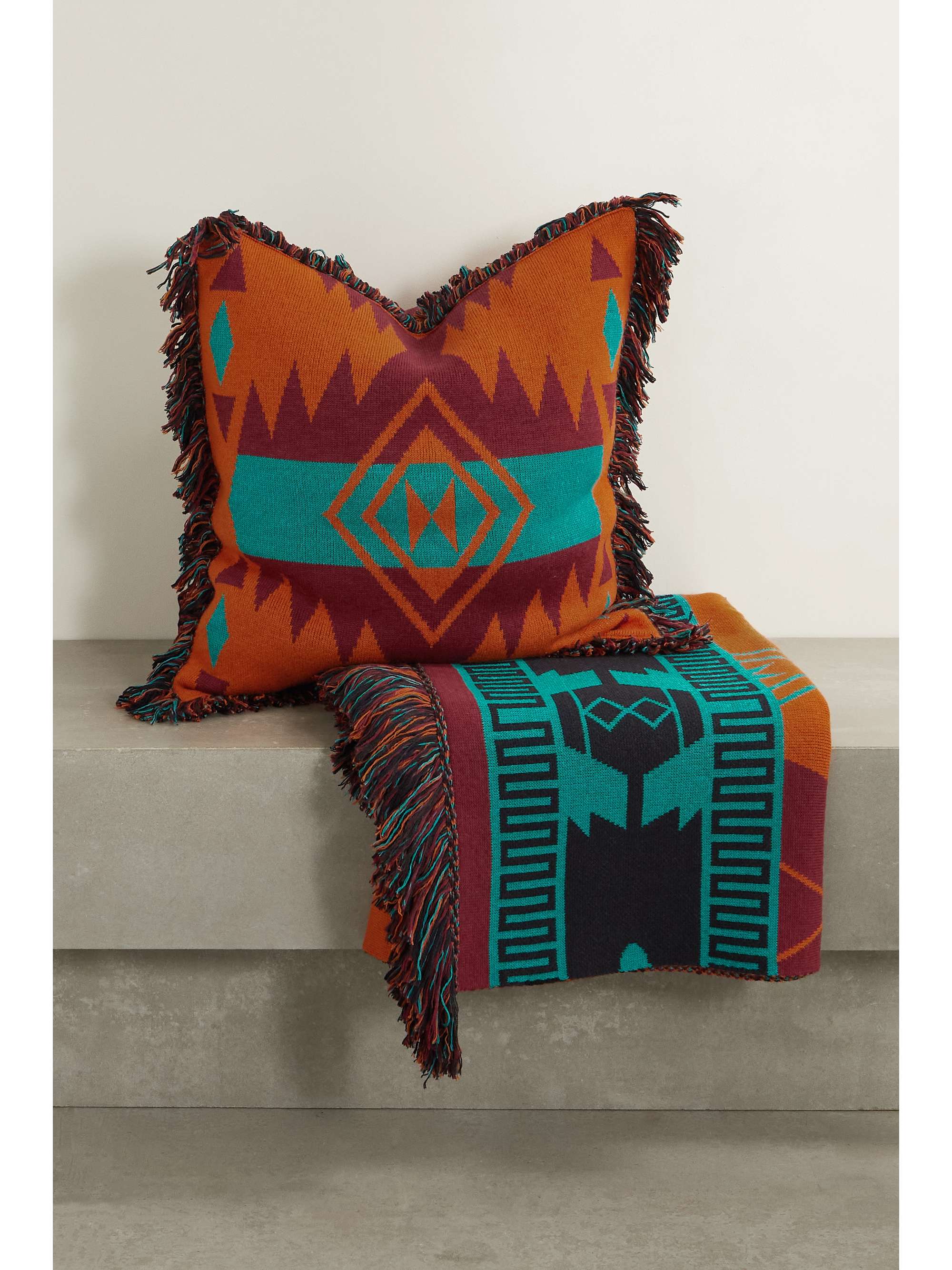 ALANUI Icon fringed wool-blend jacquard cushion