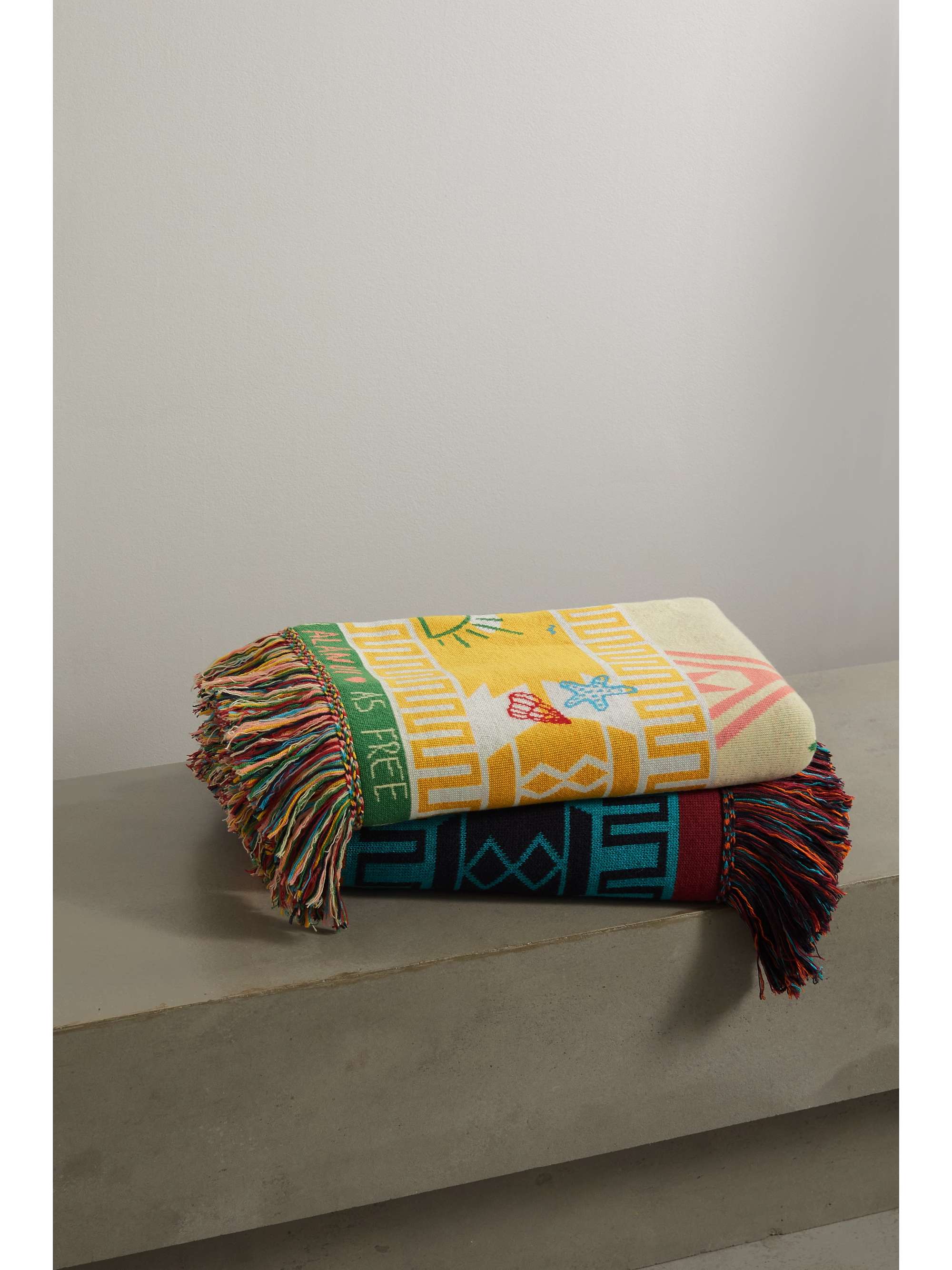 ALANUI Icon jacquard-knit wool-blend throw