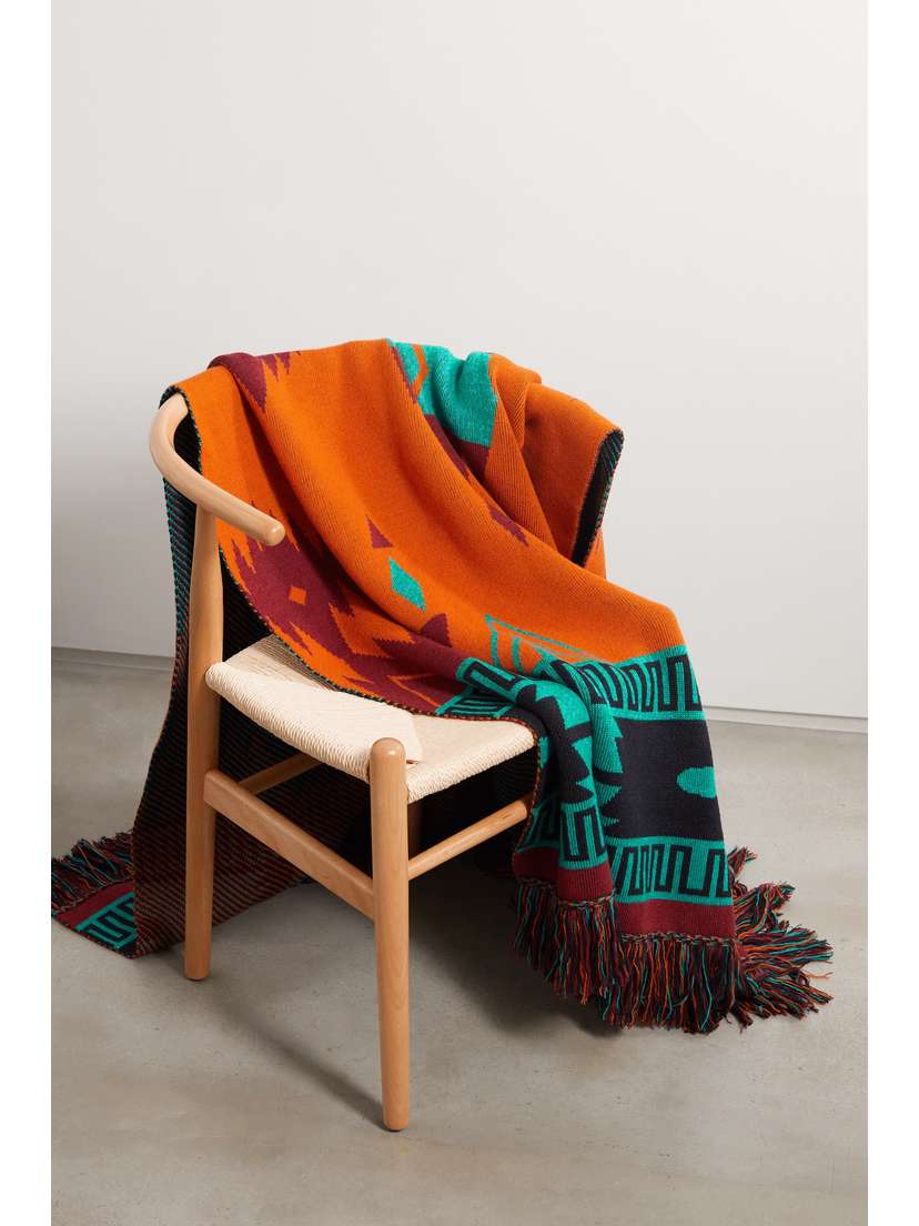 Alanui Icon Jacquard-knit Wool-blend Throw