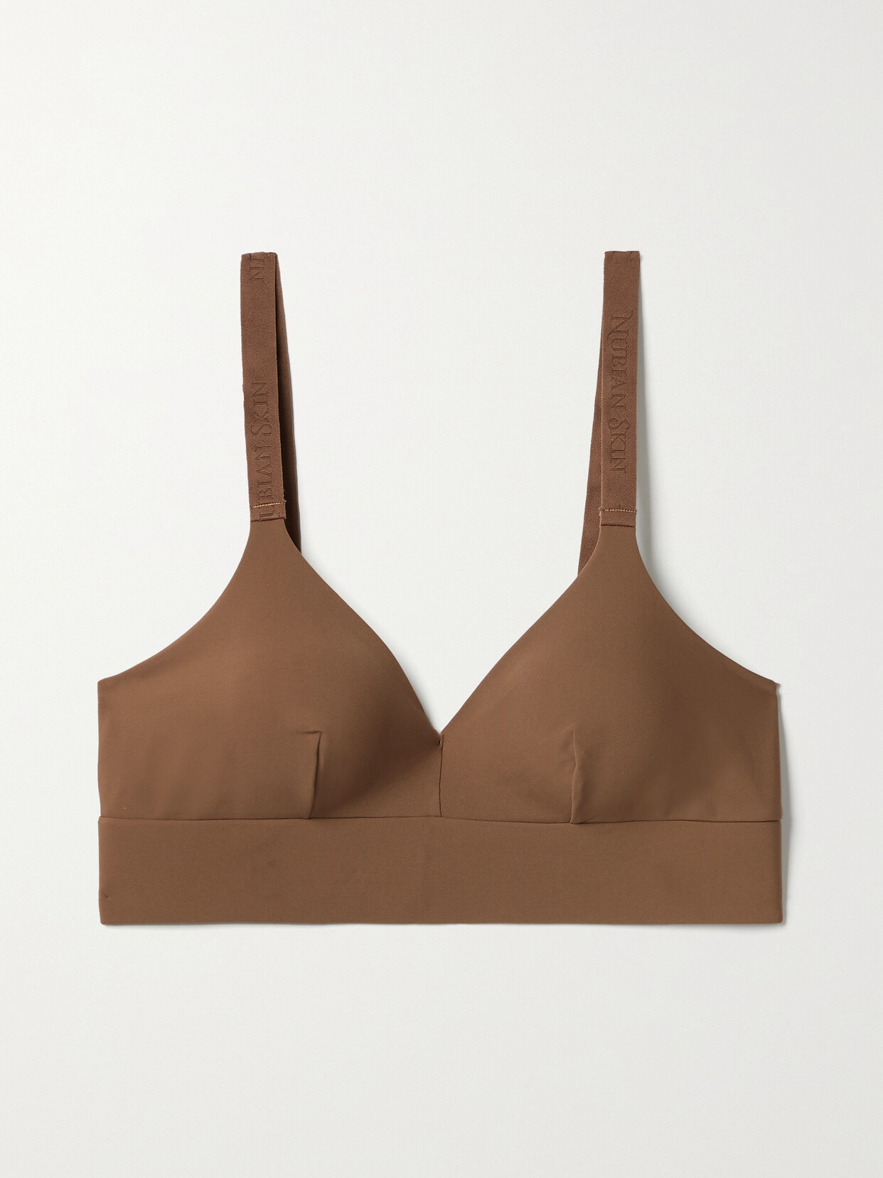 Shop Nubian Skin Naked Stretch-jersey Soft-cup Bra In Brown