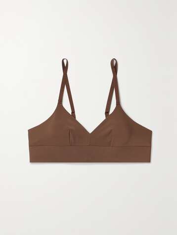 Fabletics Fine Touch Triangle Bralette Womens Saddle Brown Size