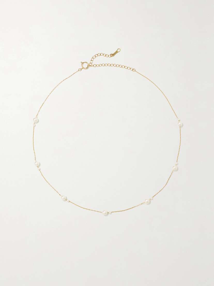 Mizuki 14-karat Gold Pearl Necklace