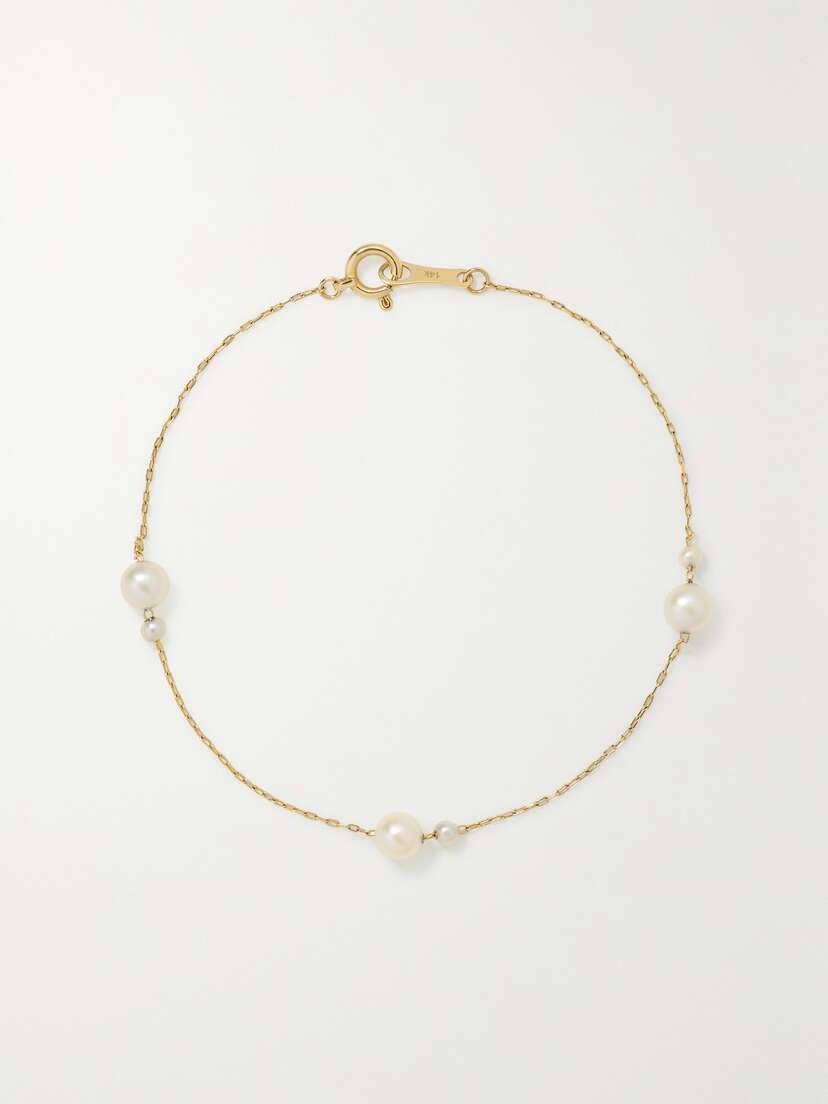 Mizuki 14-karat Gold Pearl Bracelet