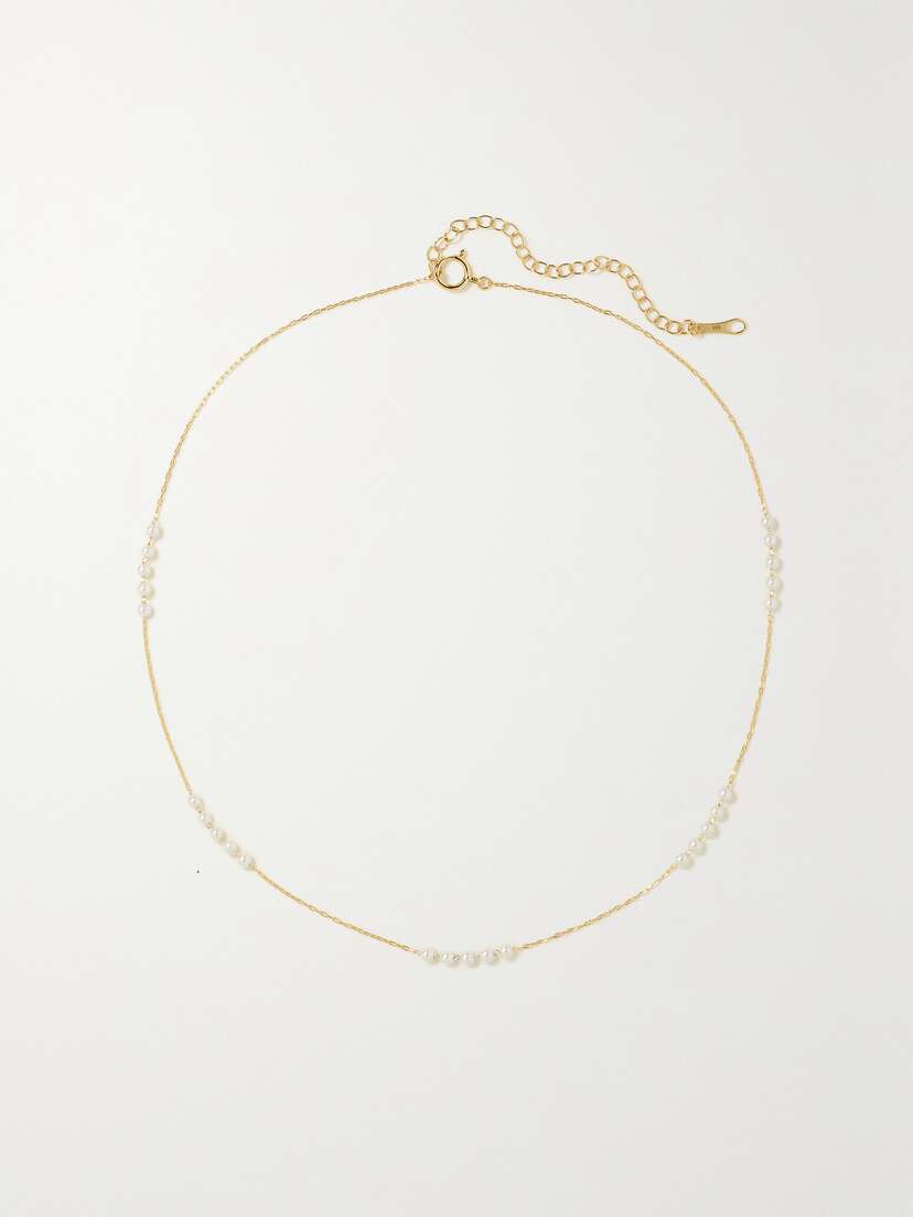 Mizuki 14-karat Gold Pearl Necklace