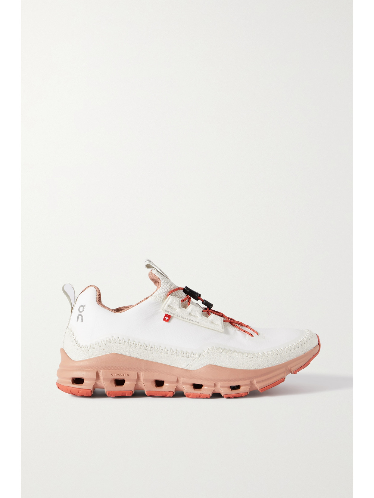 On Cloudaway Neoprene, Faux Suede And Mesh Sneakers In White