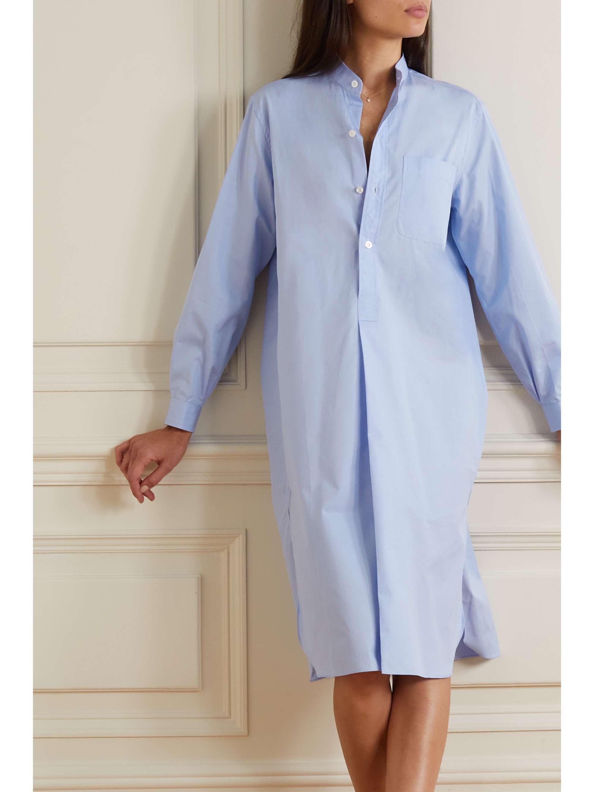 CHARVET Elysee oversized cotton-poplin nightdress