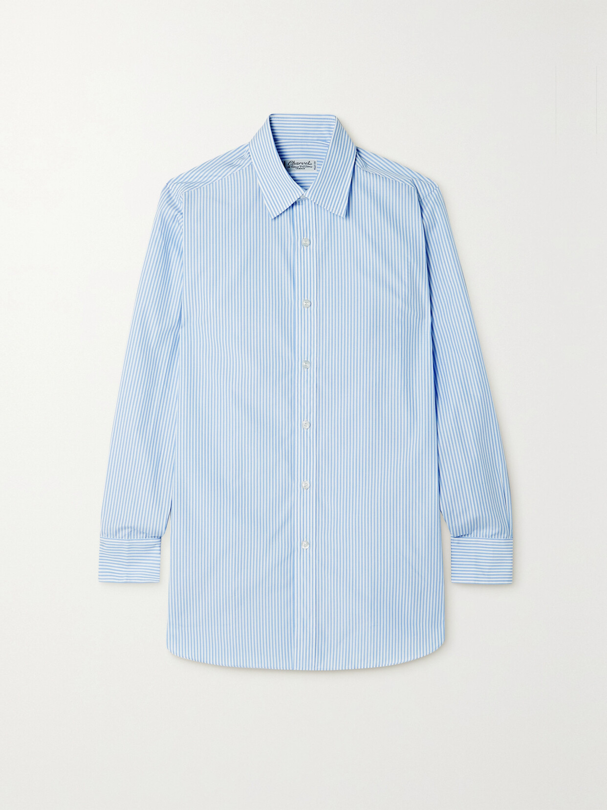 Charvet Striped Cotton-poplin Shirt In Blue