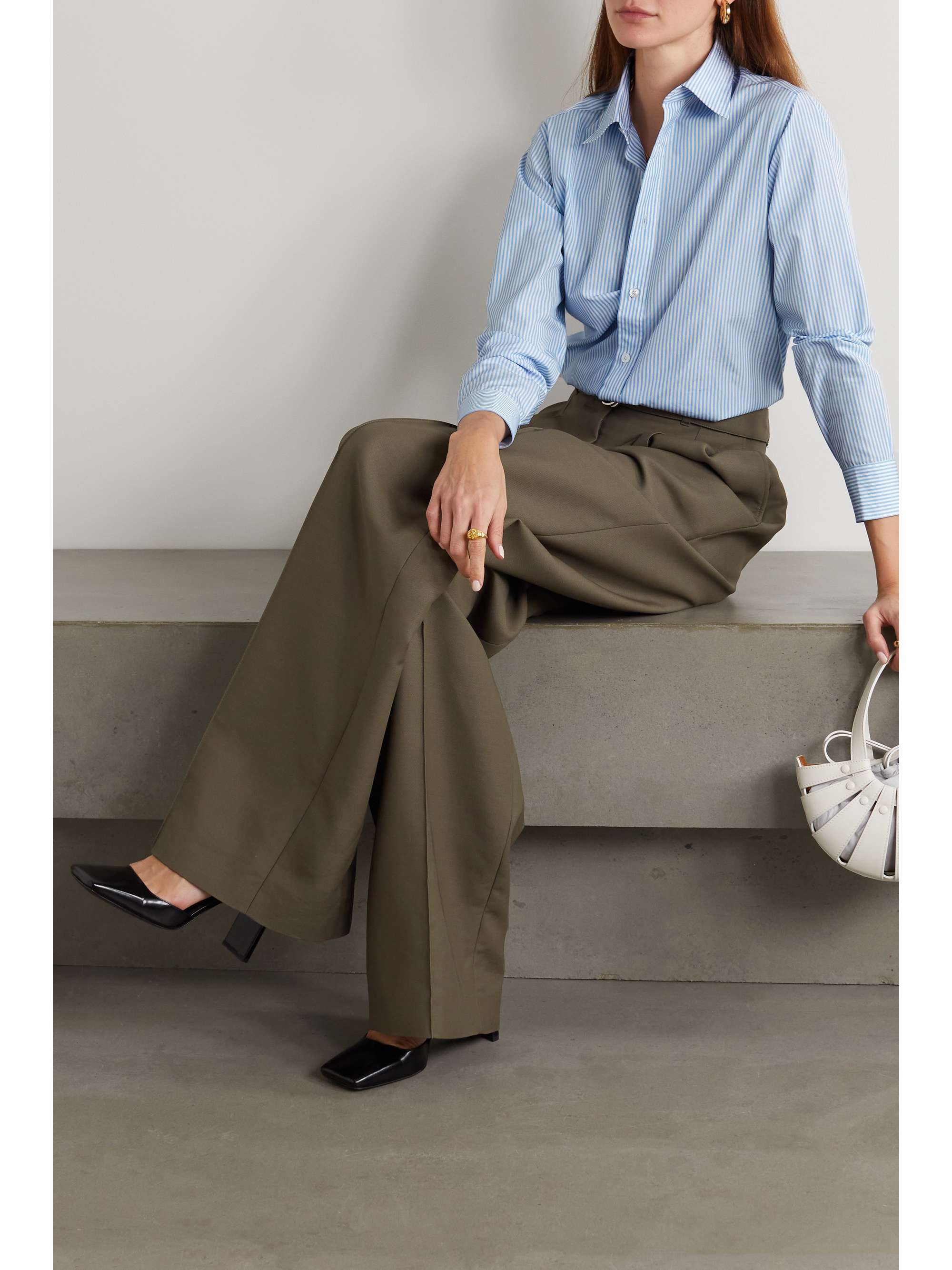 CHARVET Striped cotton-poplin shirt