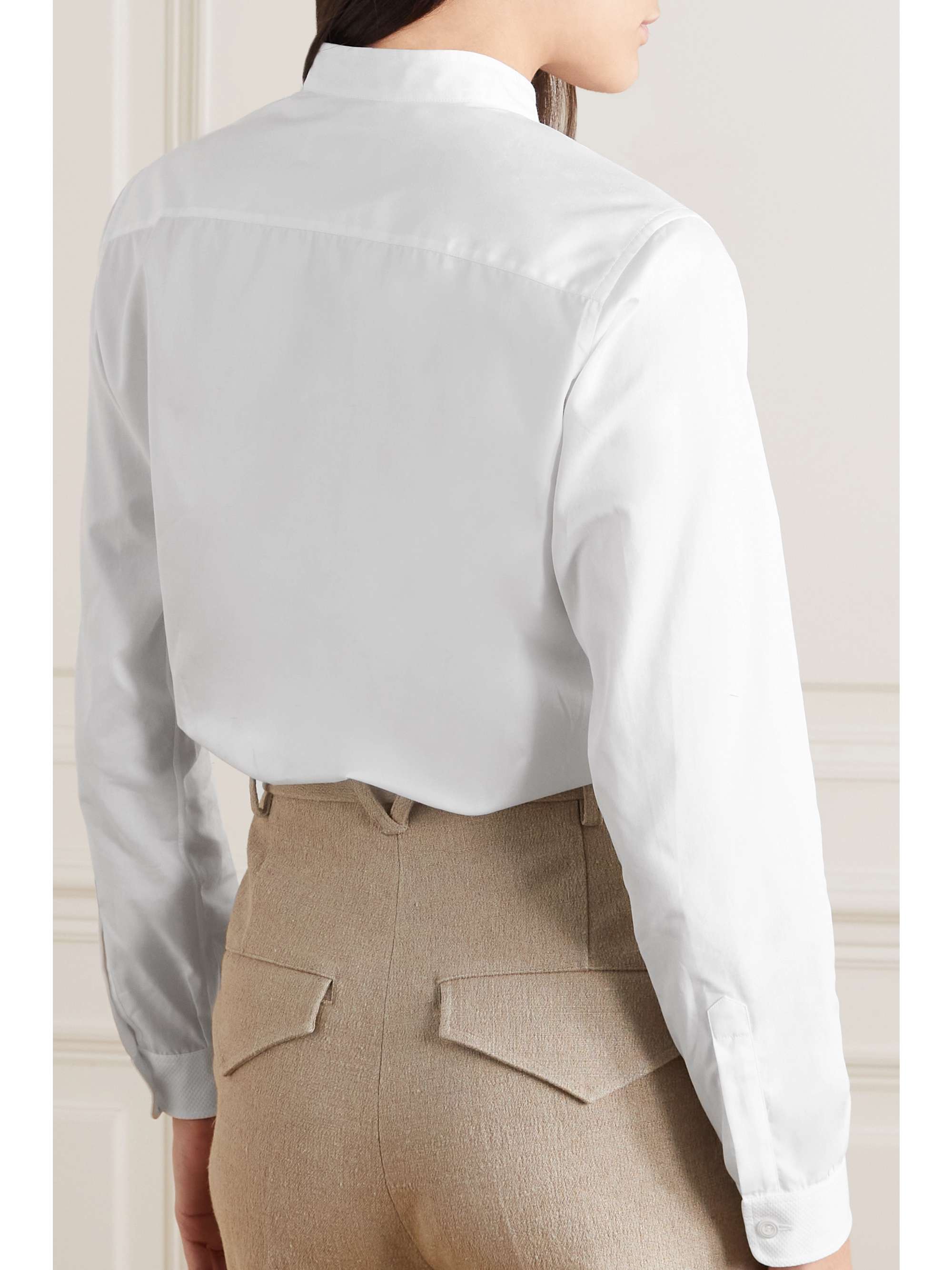 CHARVET Cotton-poplin and piqué shirt
