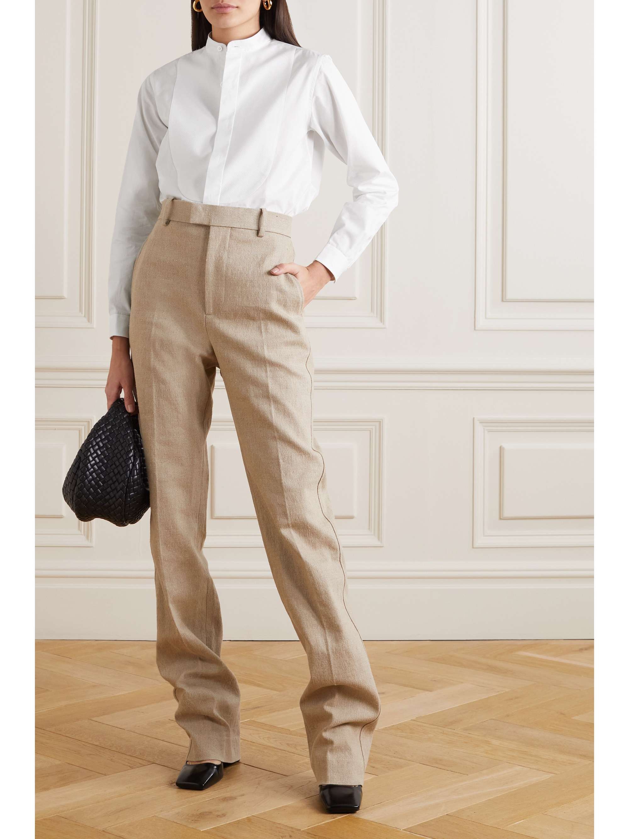 CHARVET Cotton-poplin and piqué shirt