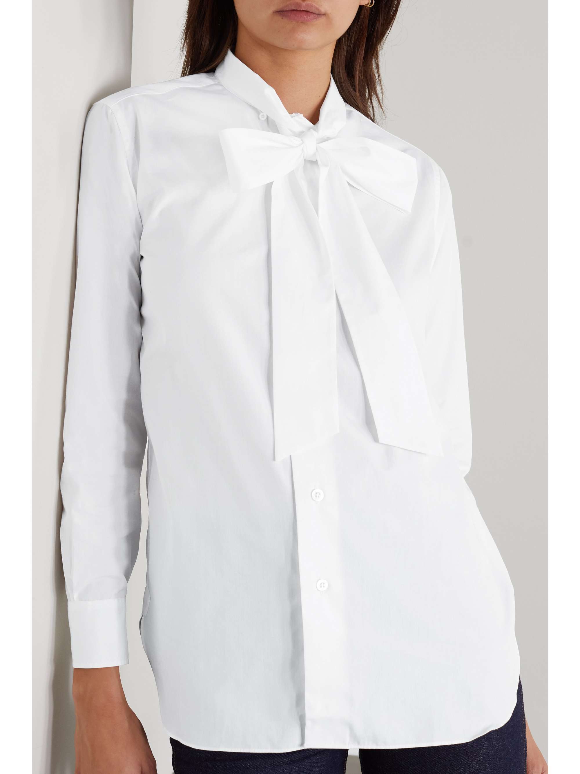 CHARVET Pussy-bow cotton-poplin shirt