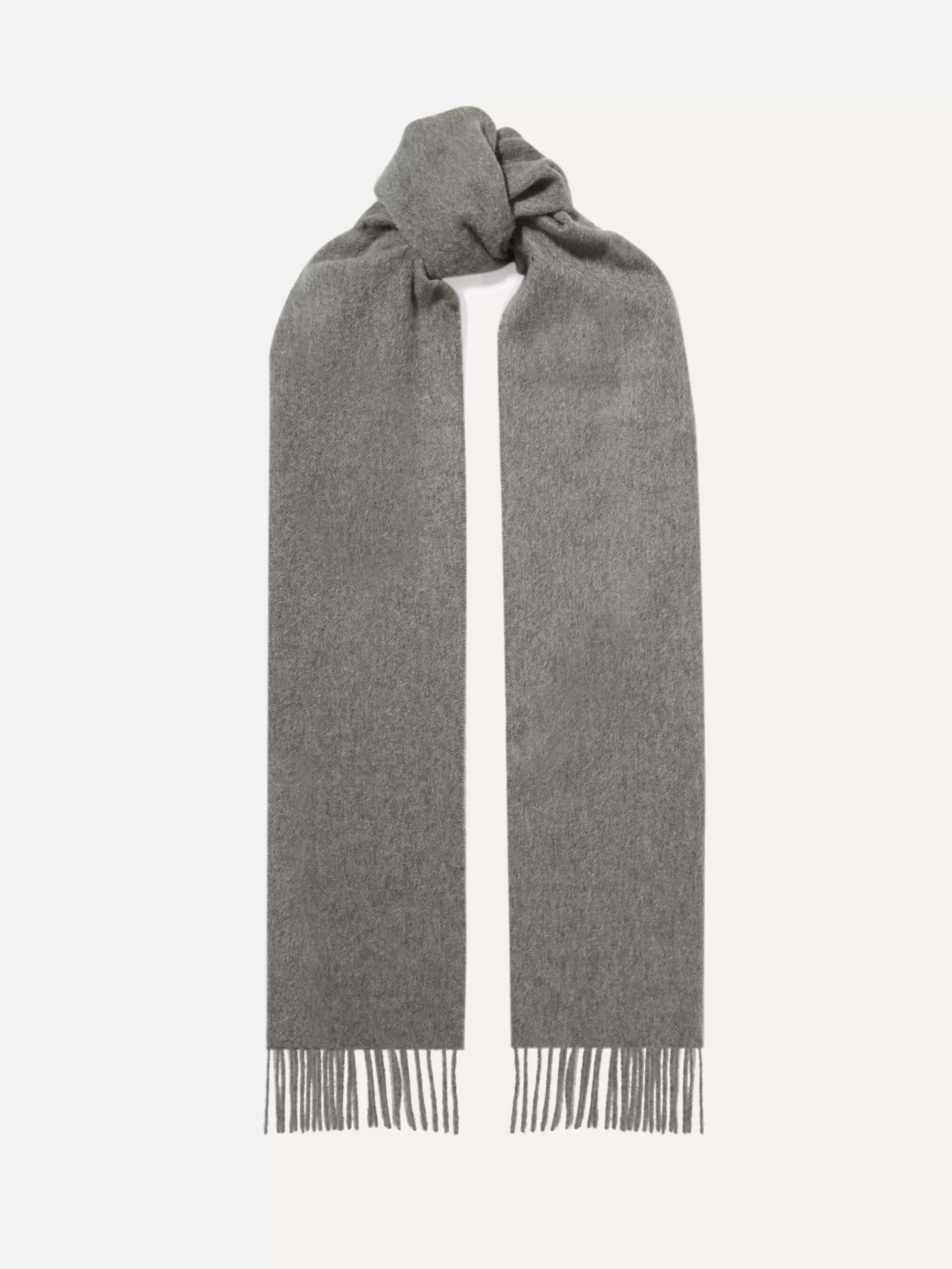 100% wool scarf with fringe detail - Gray