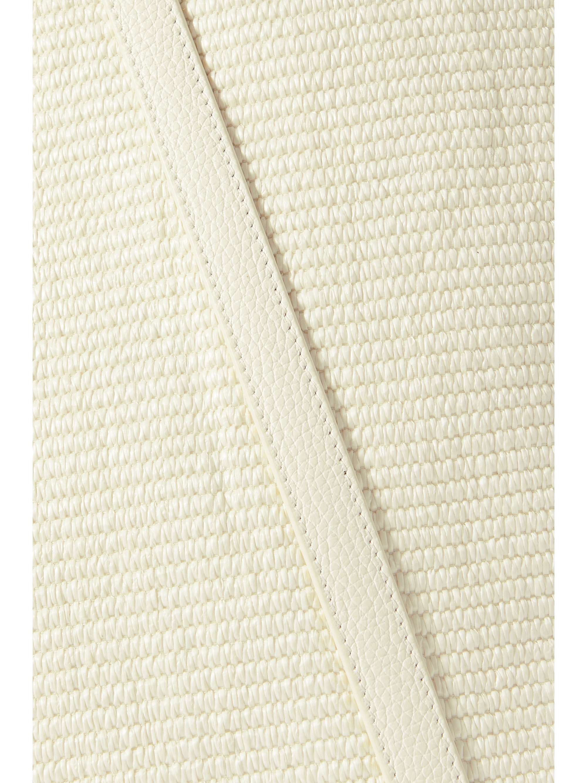 AKRIS Leather-trimmed cotton-canvas tote