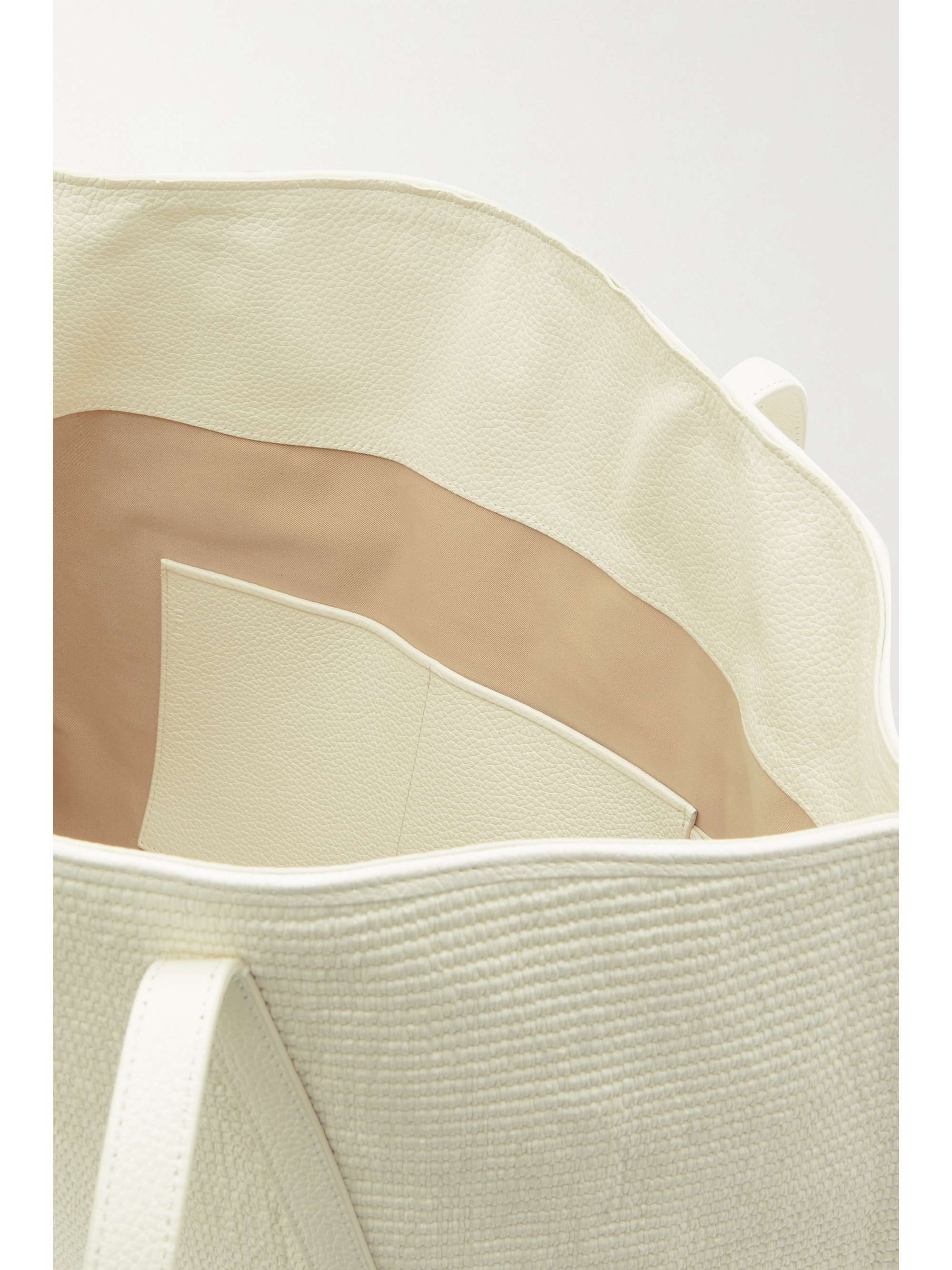 AKRIS Leather-trimmed cotton-canvas tote