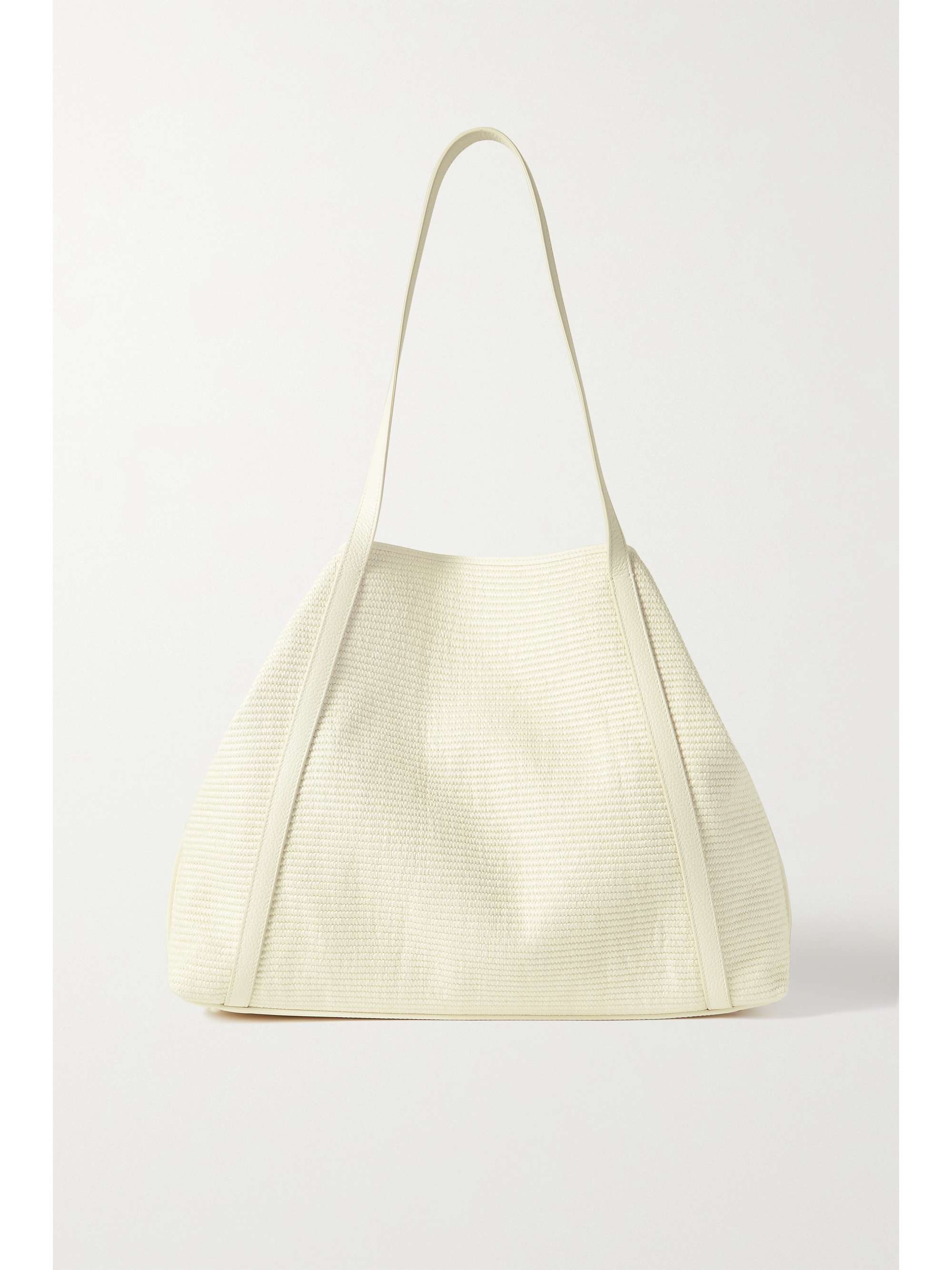AKRIS Leather-trimmed cotton-canvas tote