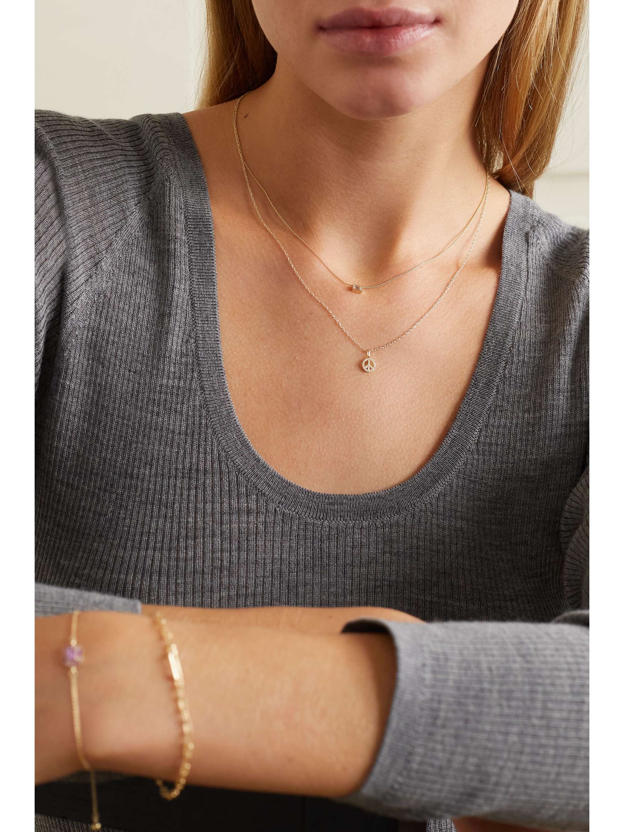 STONE AND STRAND 10karat gold diamond necklace NETAPORTER