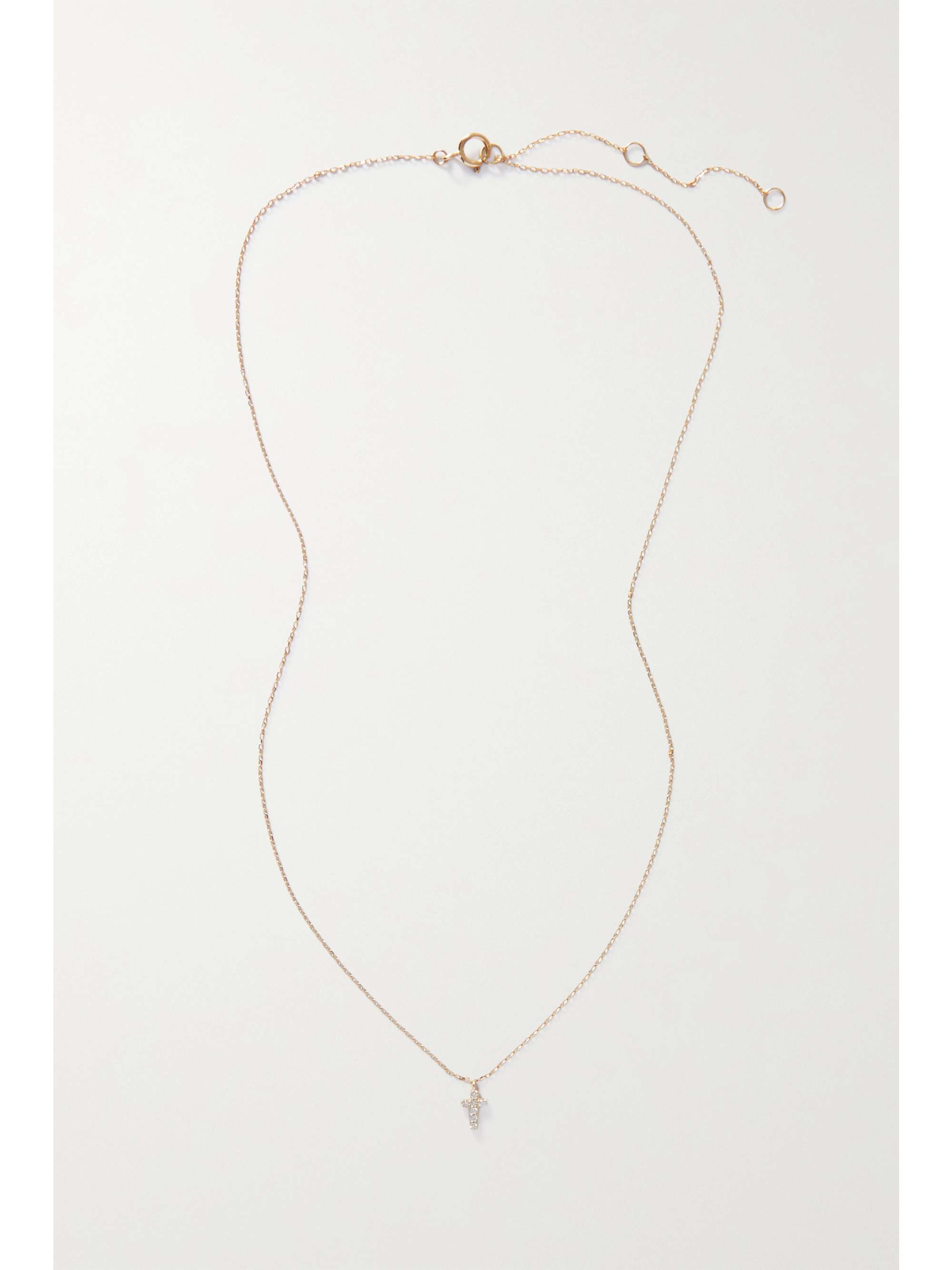 STONE AND STRAND Cross gold diamond necklace NETAPORTER