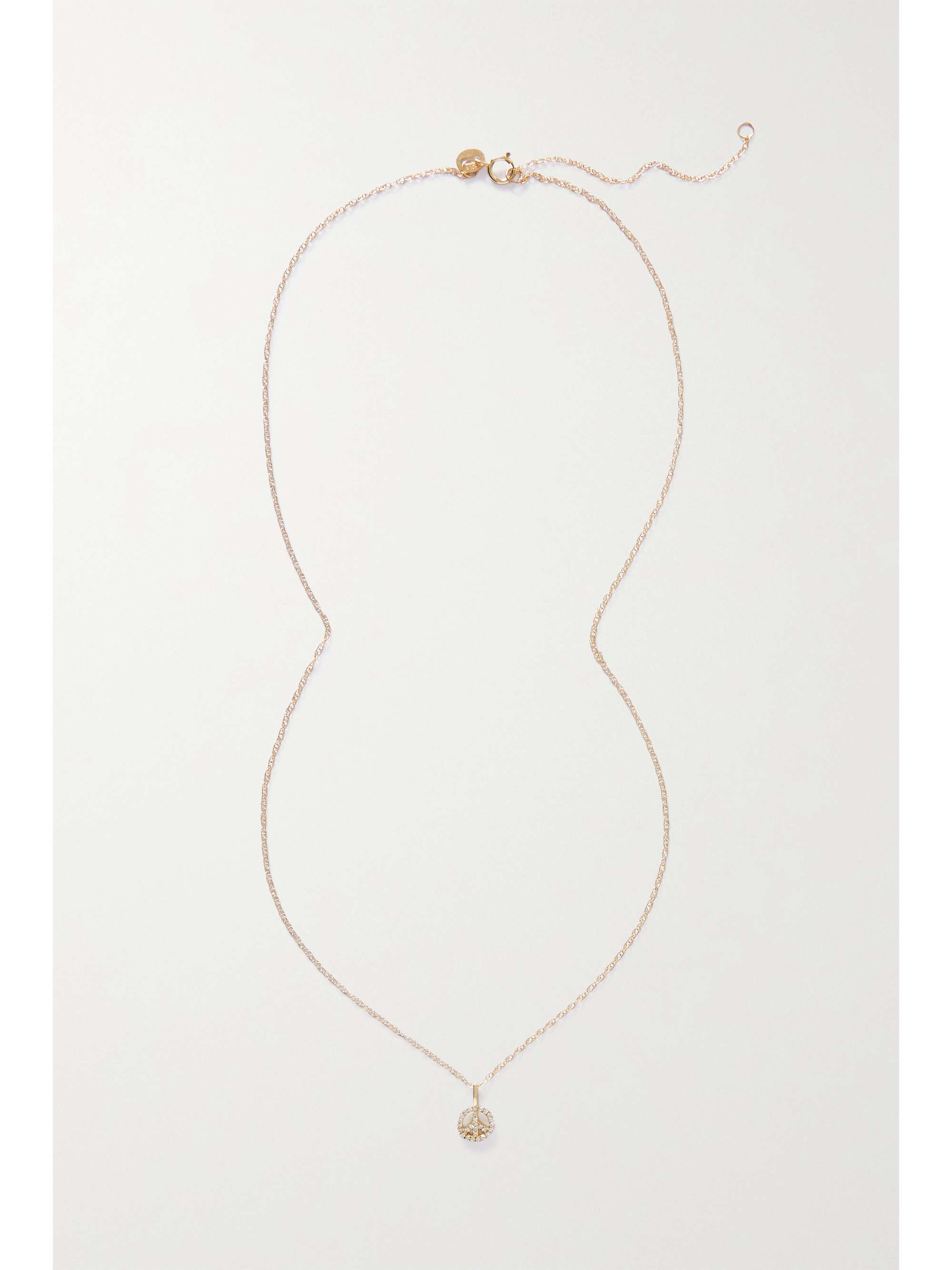 STONE AND STRAND Peace Out 10karat gold diamond necklace NETAPORTER