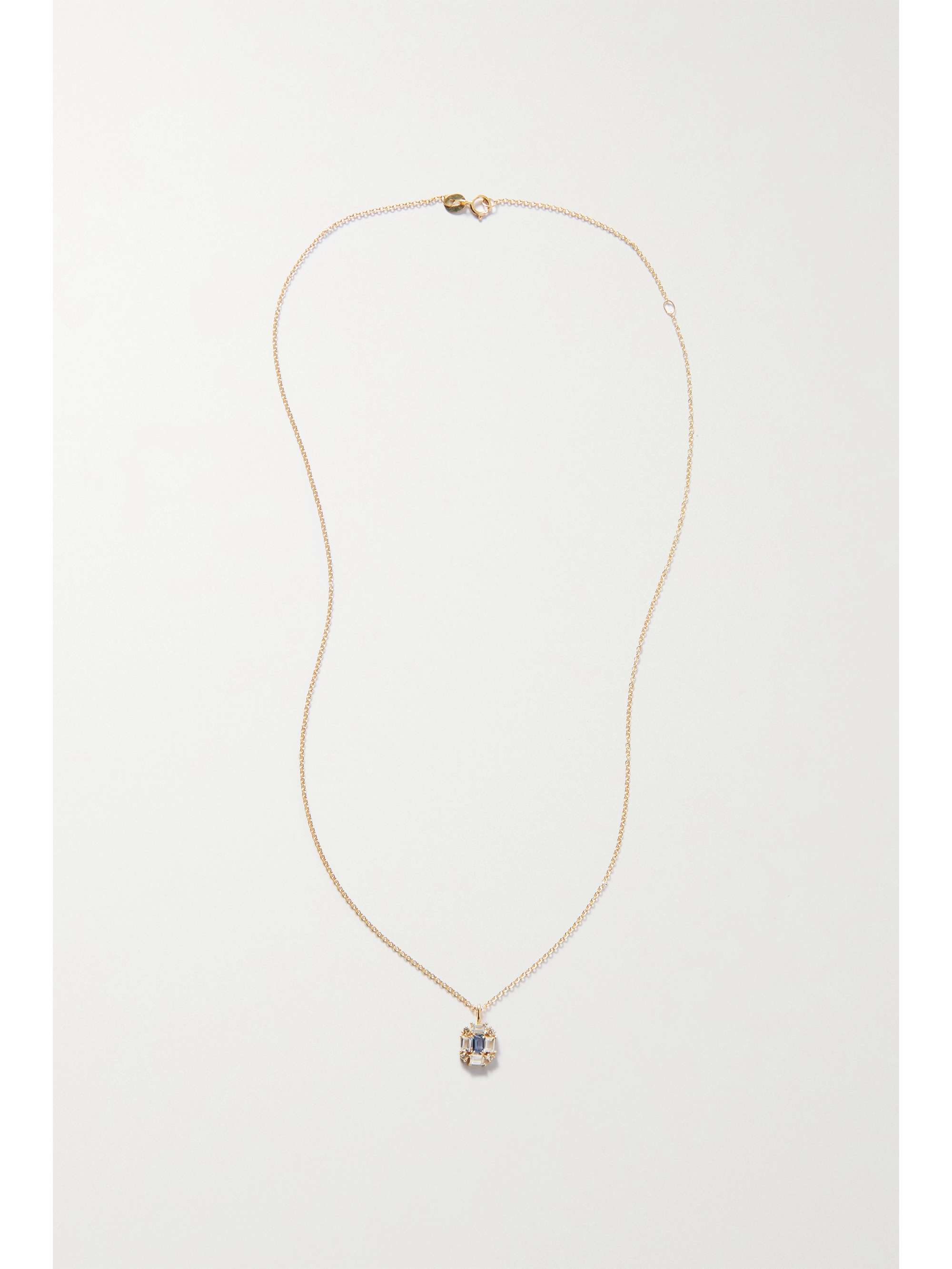 STONE AND STRAND Crown Princess Shield gold sapphire necklace NETA