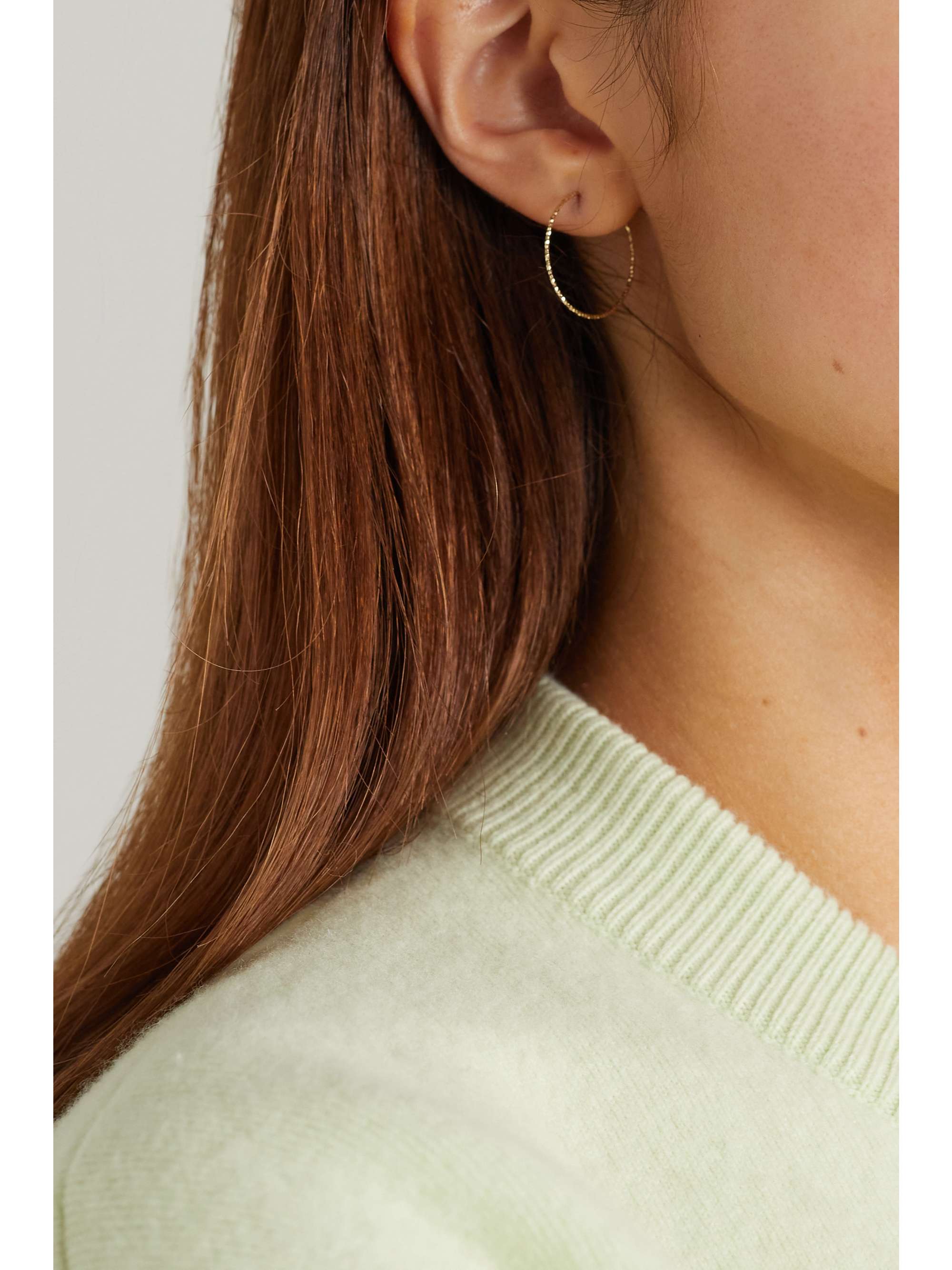STONE AND STRAND Sparkle gold hoop earrings NETAPORTER