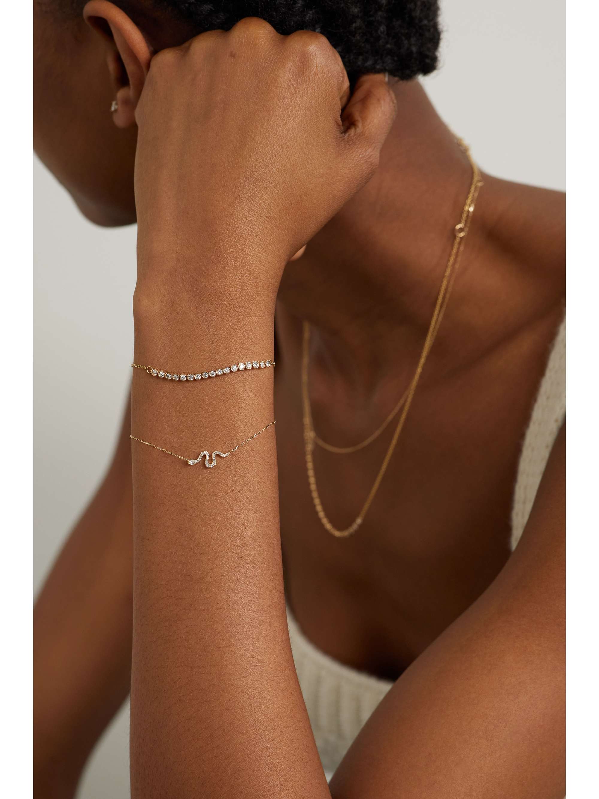 STONE AND STRAND Serpent gold topaz bracelet NETAPORTER