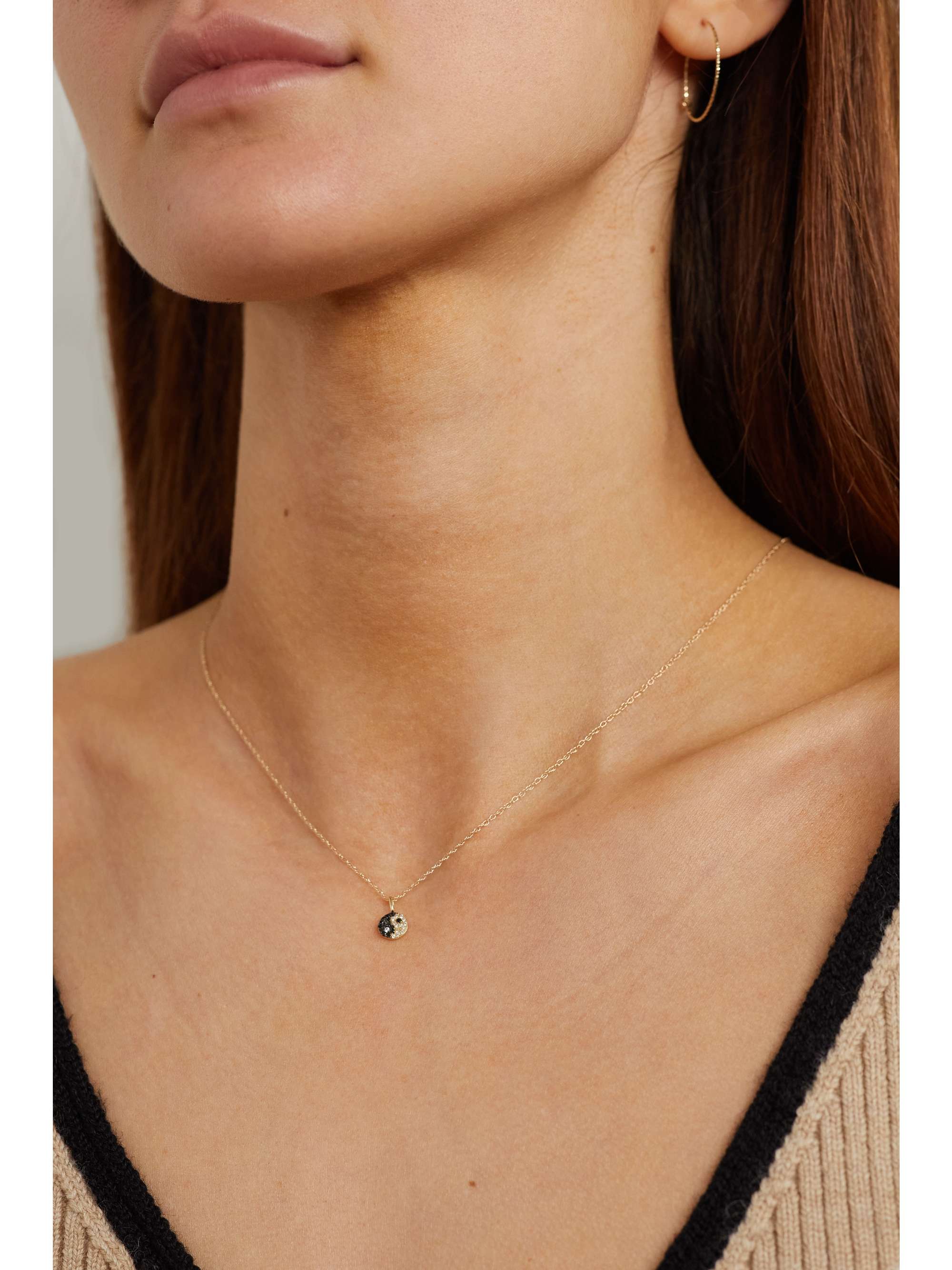 Gold Yin Yang 10-karat gold diamond 