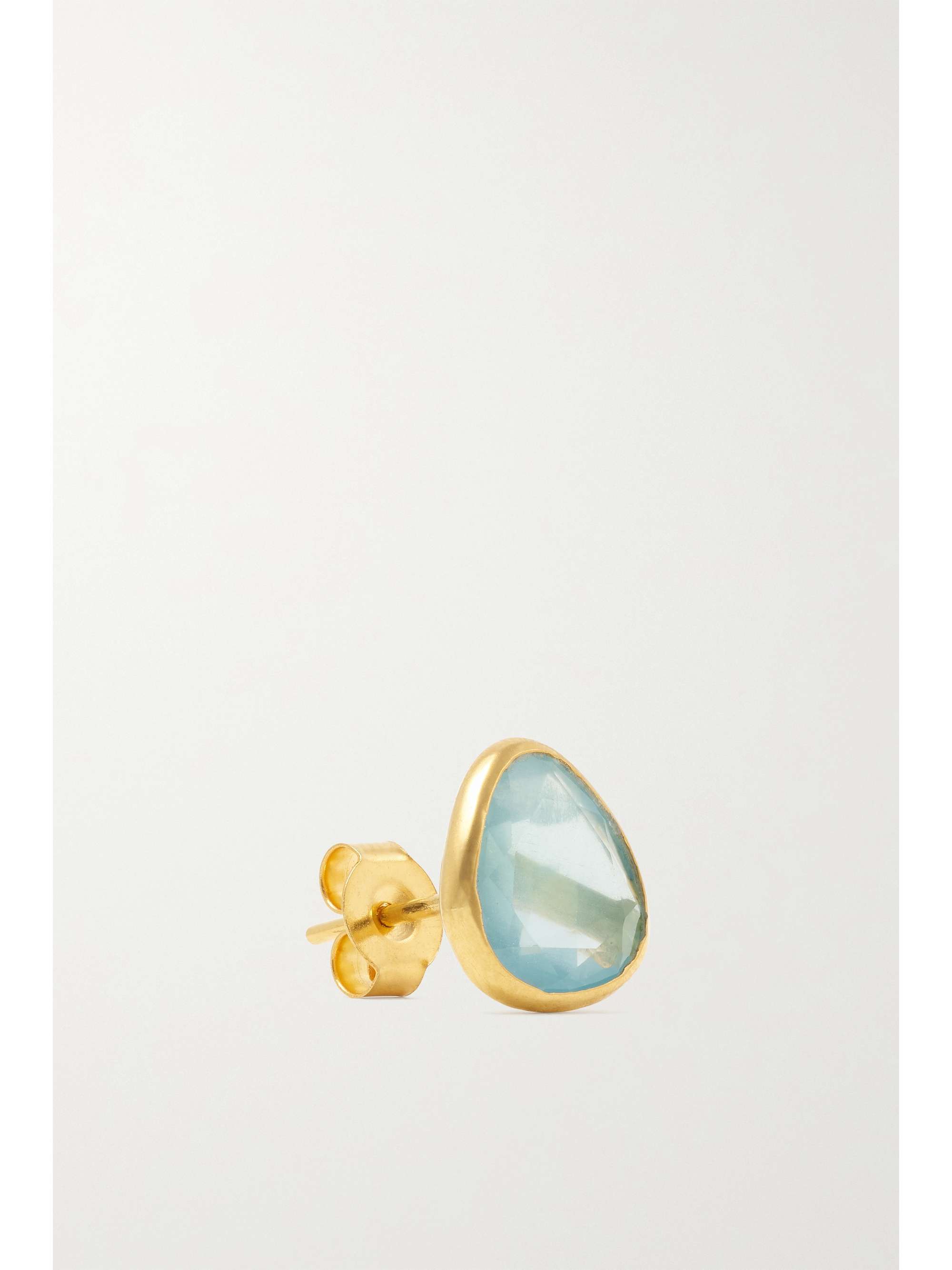 PIPPA SMALL Classic 18-karat gold aquamarine earrings