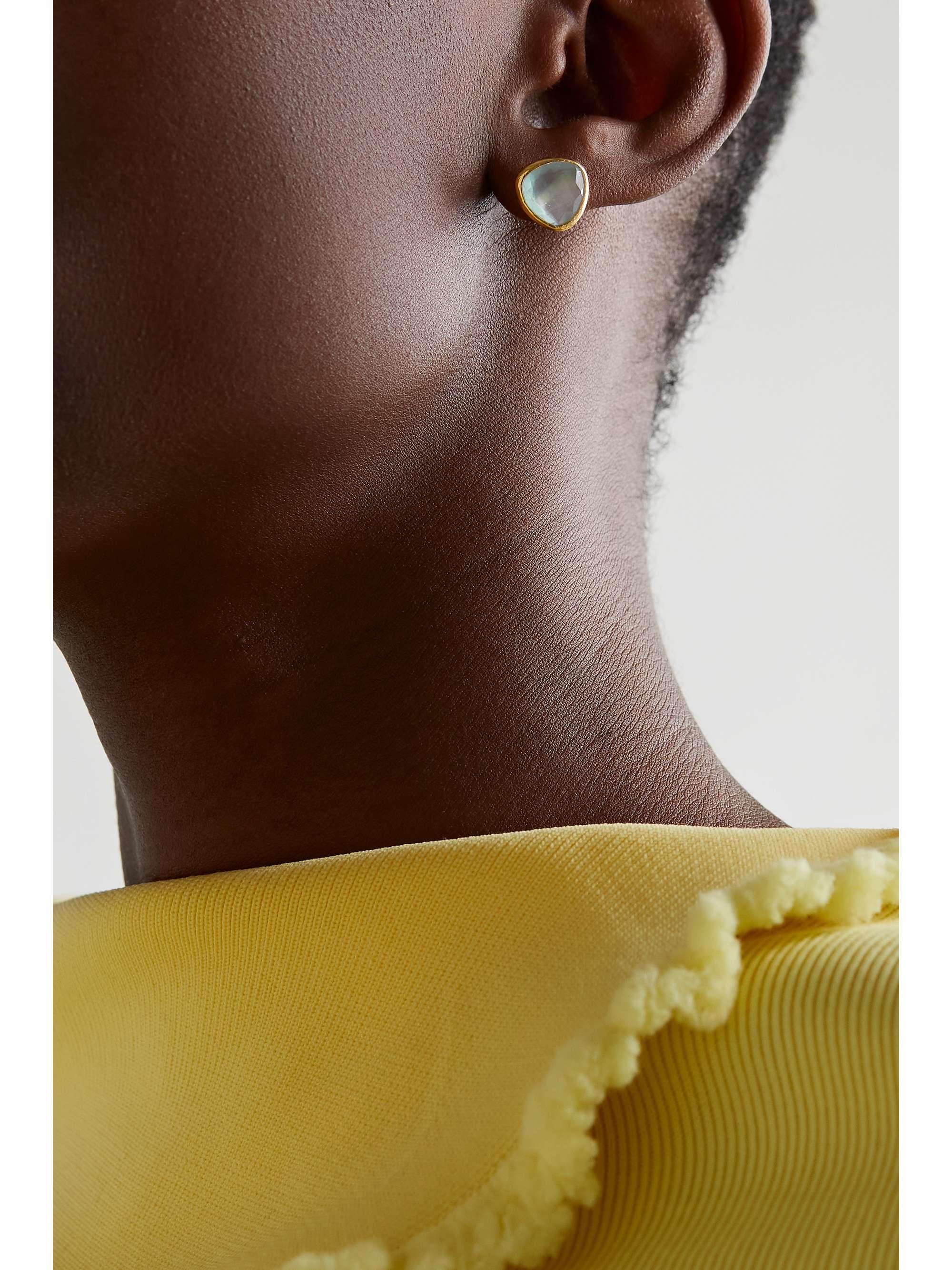 PIPPA SMALL Classic 18-karat gold aquamarine earrings