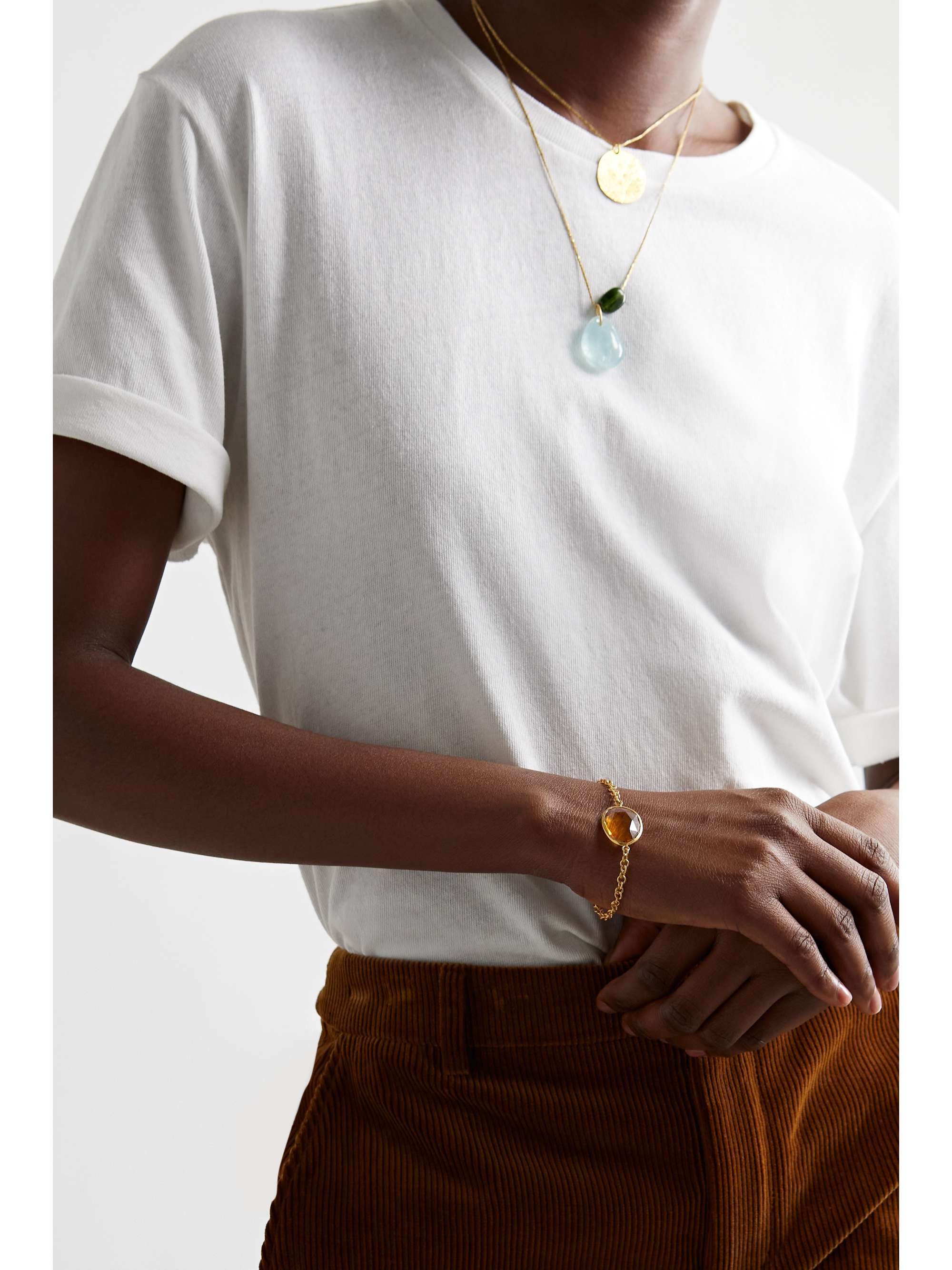 PIPPA SMALL 18-karat gold aquamarine bracelet
