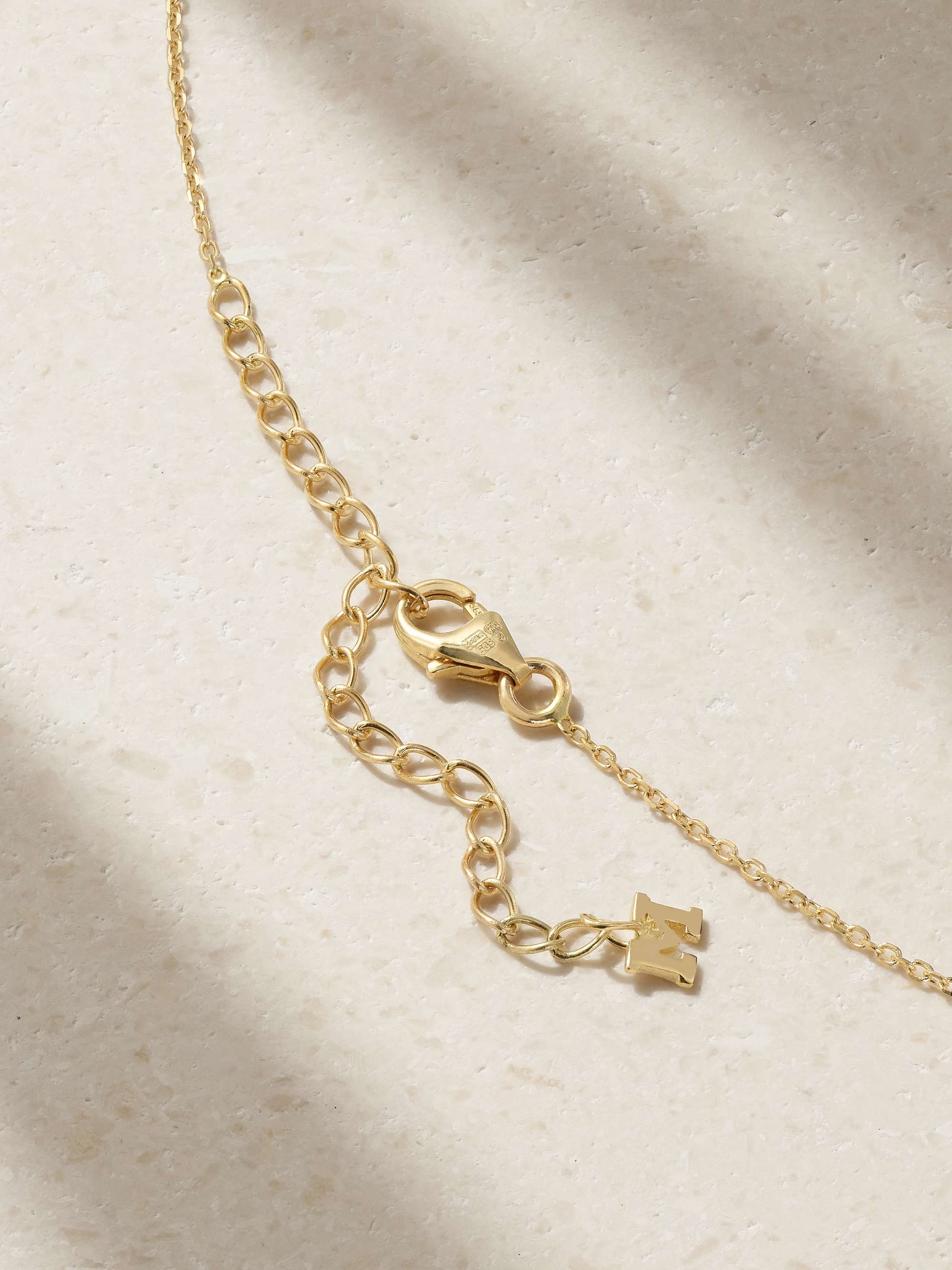 MATEO 14-karat gold, turquoise and diamond necklace