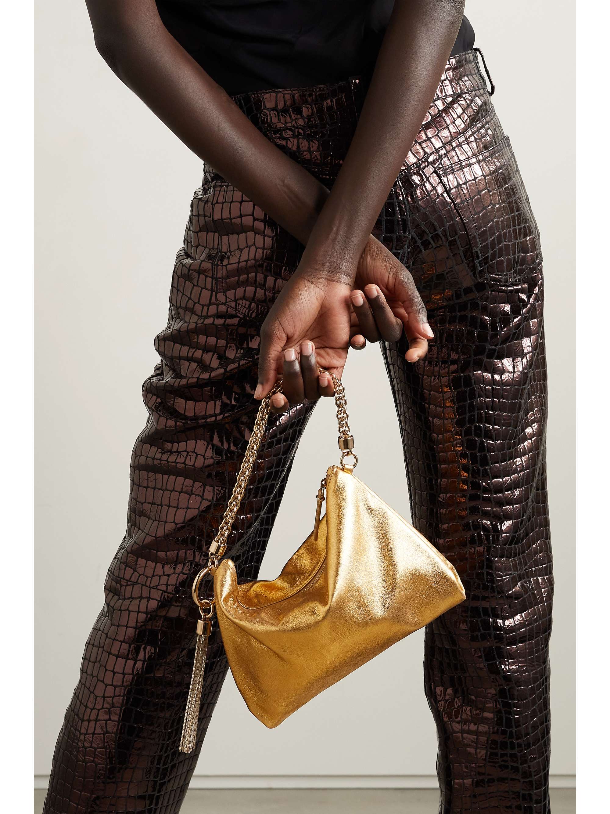 Gold Callie Mea tasseled metallic 