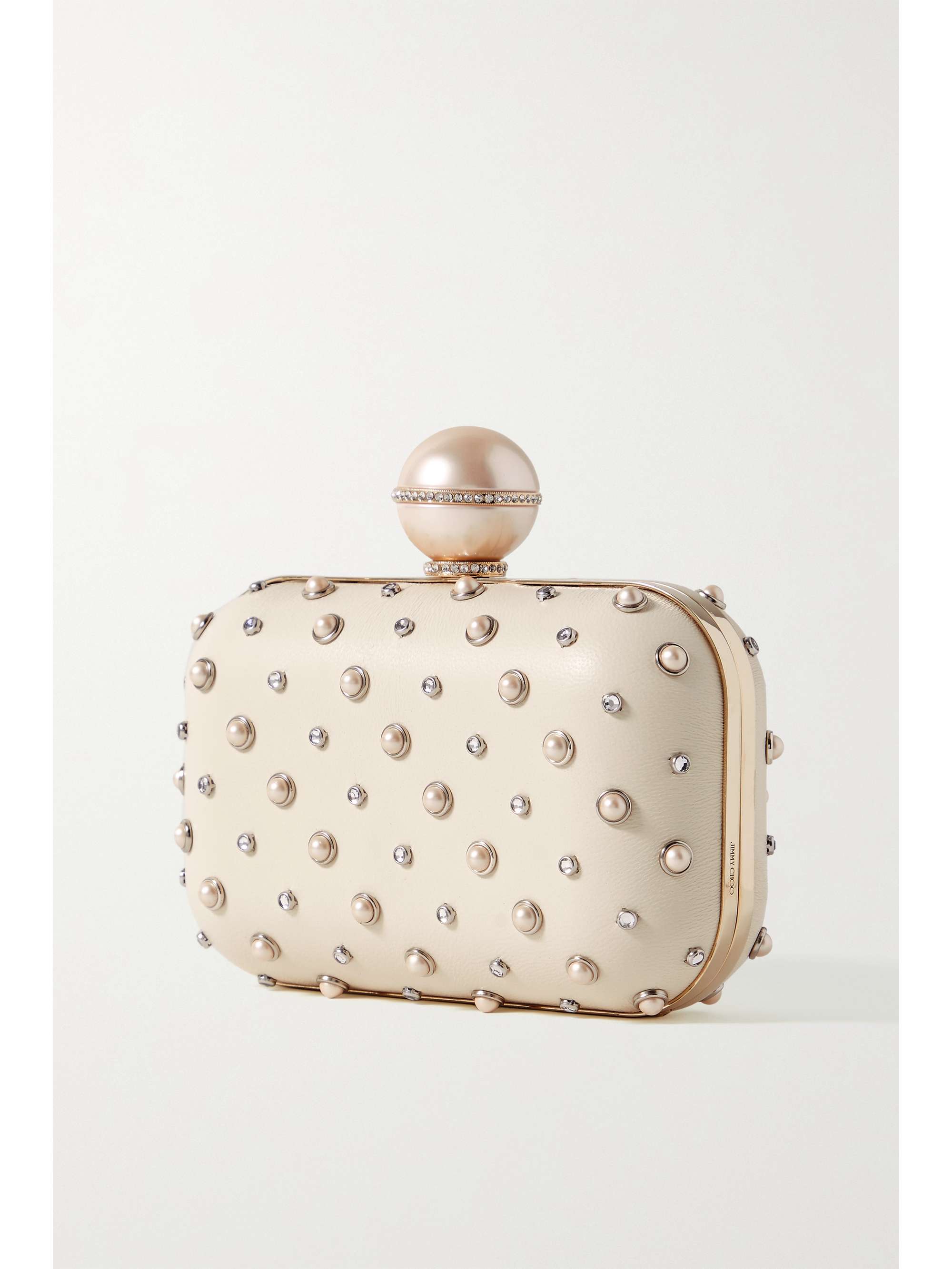 JIMMY CHOO Cloud embellished leather clutch