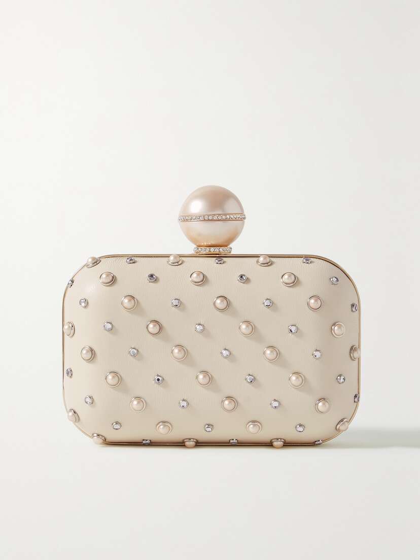 Jimmy Choo Cloud Embellished Leather Clutch