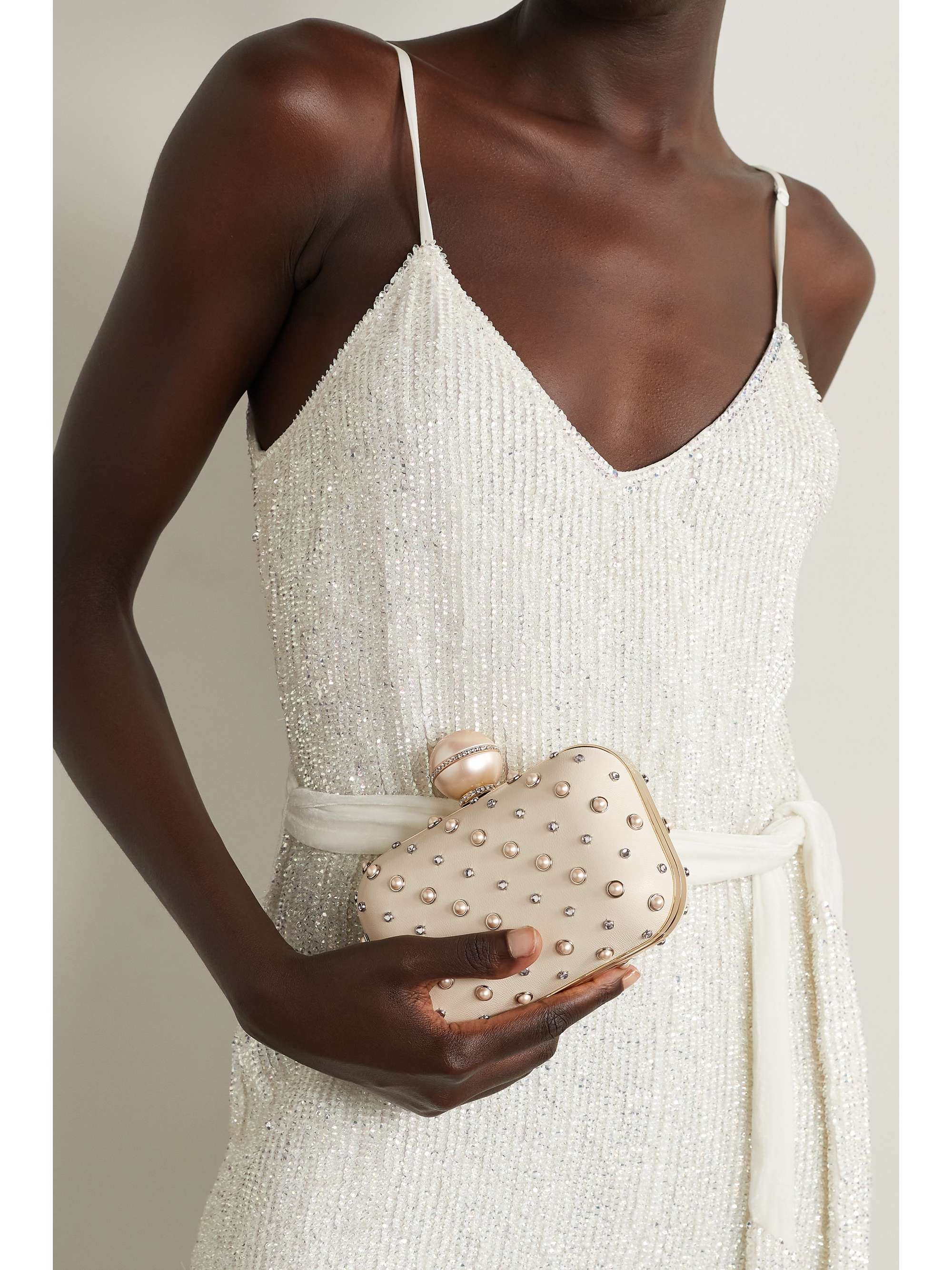 JIMMY CHOO Cloud embellished leather clutch