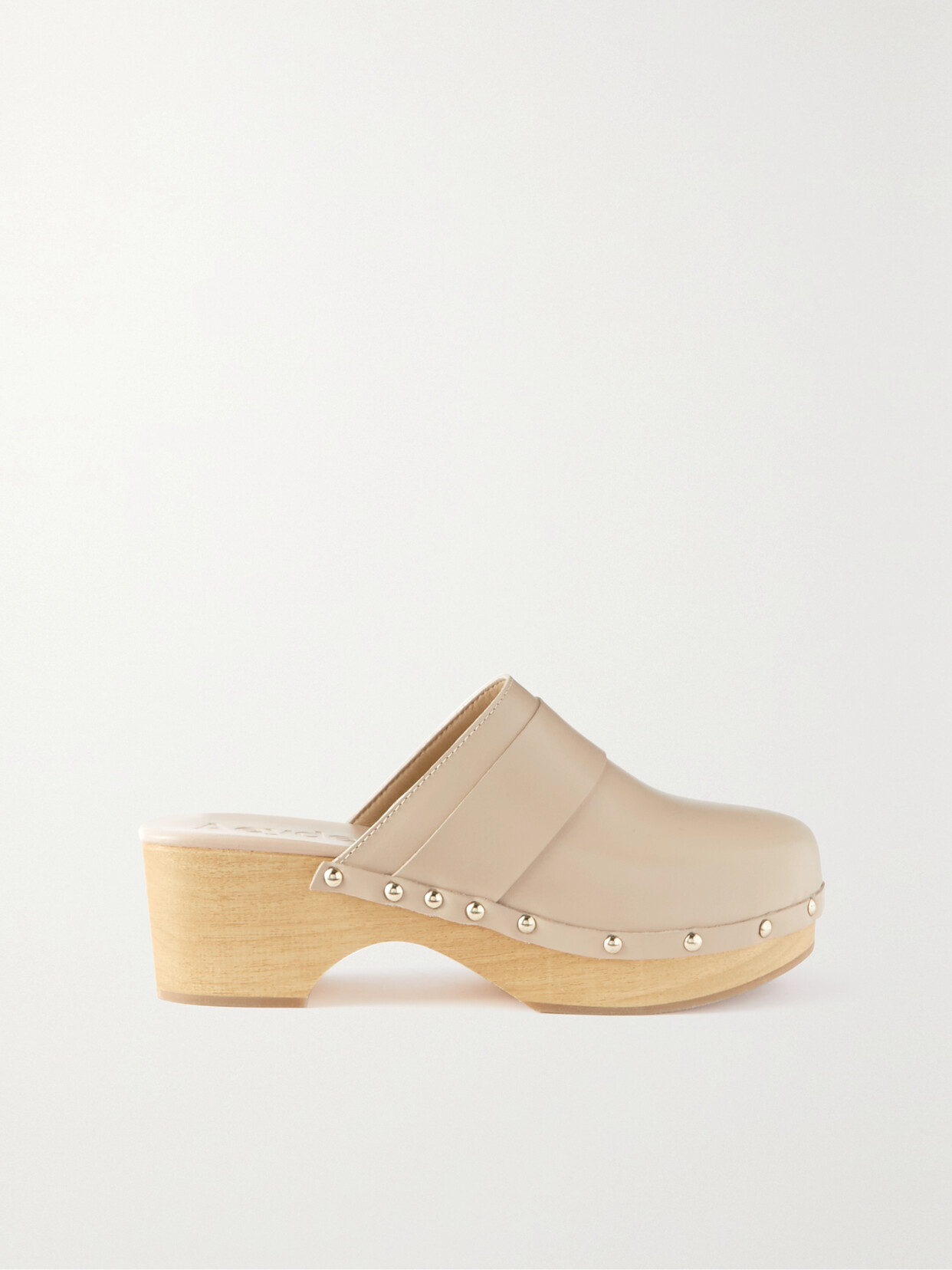 aeyde Bibi Studded Leather Clogs - Neutrals