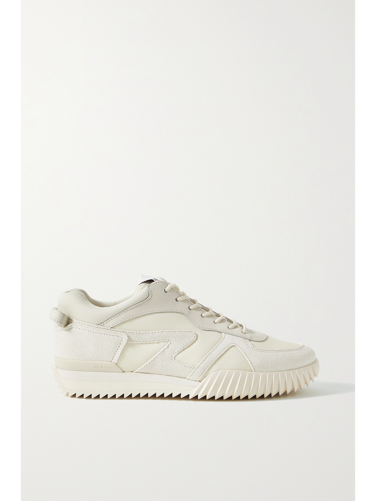 Rag & Bone + Net Sustain Retro Runner 2.0 Leather And Suede-trimmed Recycled Nylon Sneakers In Cream