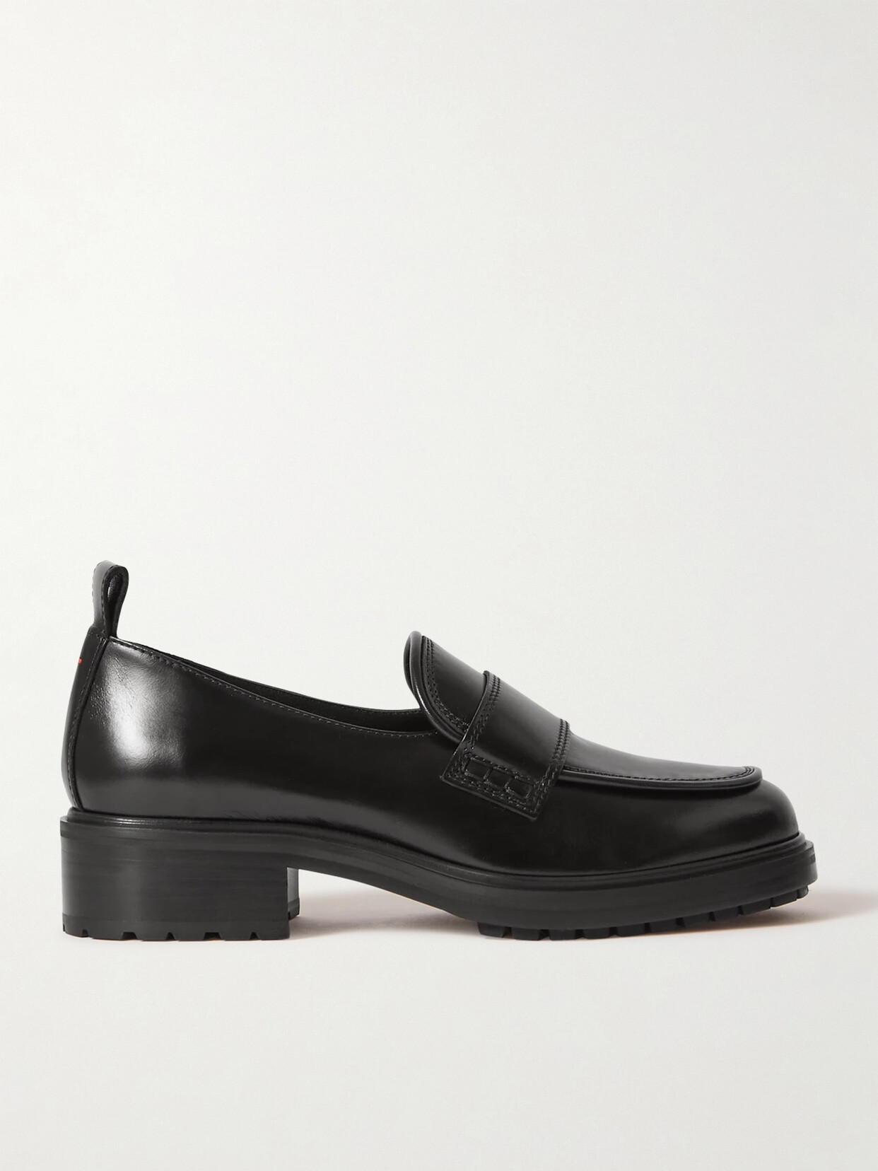 aeyde Ruth Leather Loafers - Black