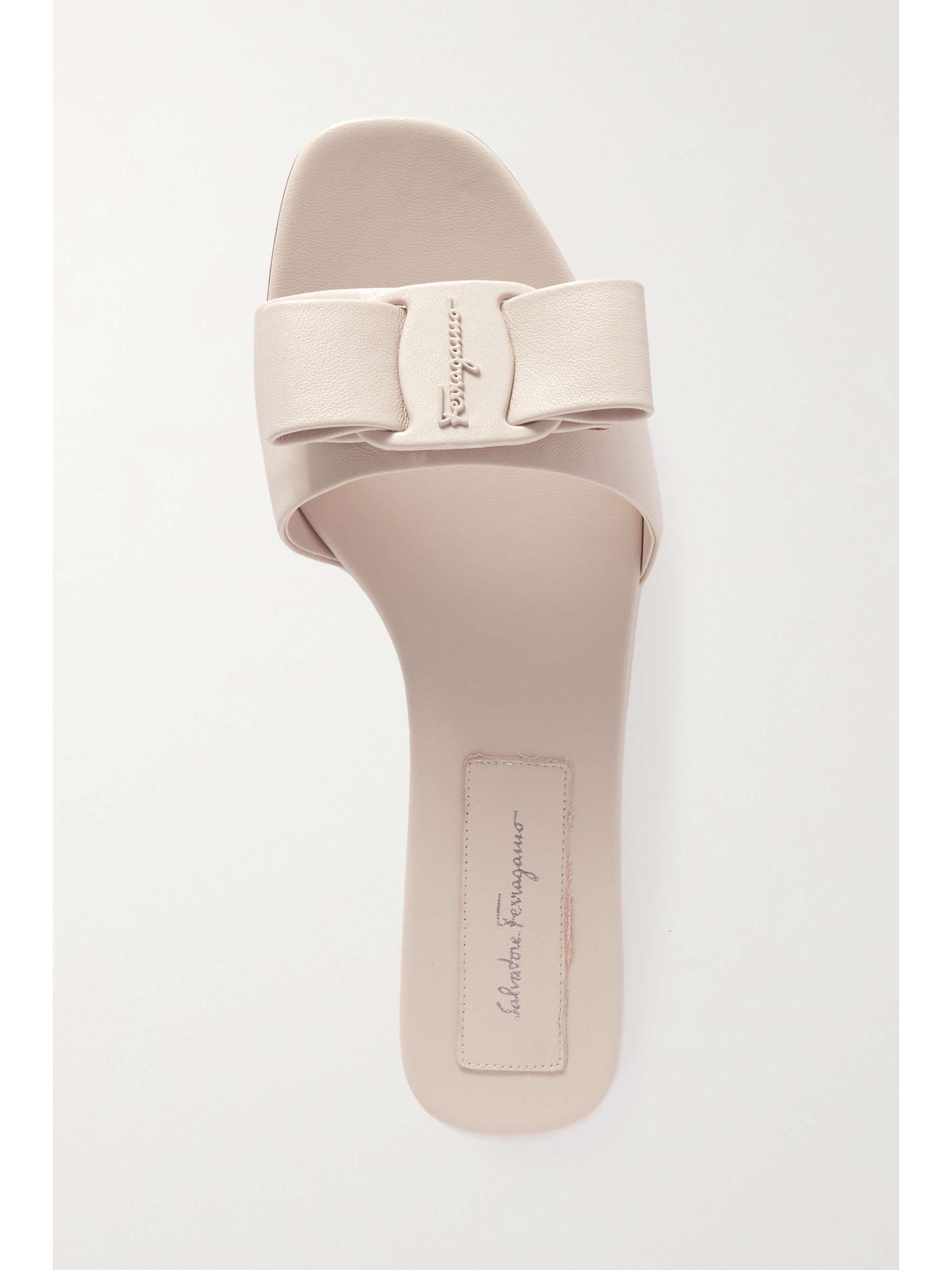 Vicky bow-embellished leather slides 